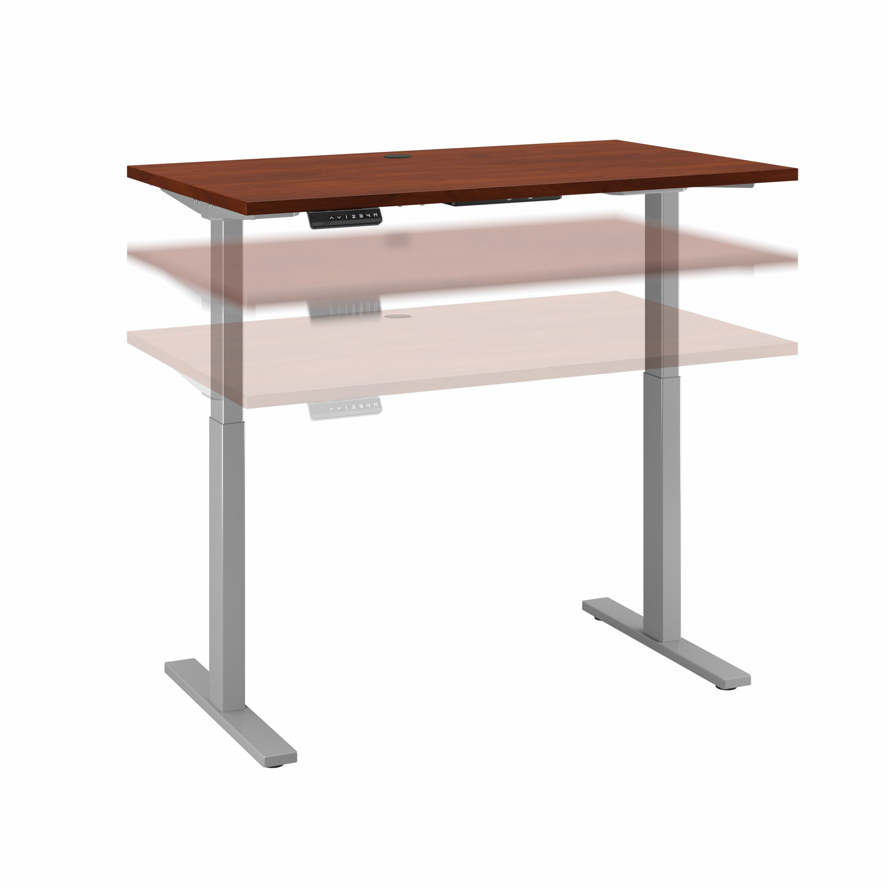 Shop Move 60 Series by Bush Business Furniture 48W x 24D Height Adjustable Standing Desk 02 M6S4824HCSK #color_hansen cherry/cool gray metallic