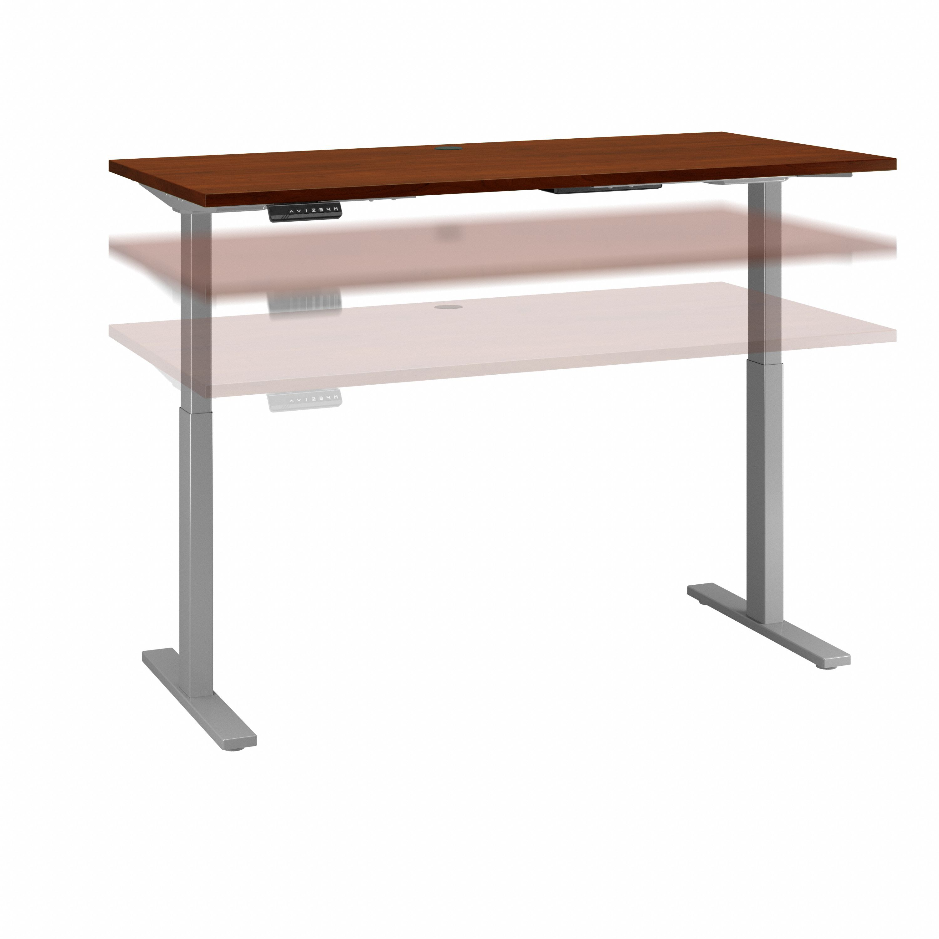 Shop Move 60 Series by Bush Business Furniture 60W x 30D Height Adjustable Standing Desk 02 M6S6030HCSK #color_hansen cherry/cool gray metallic