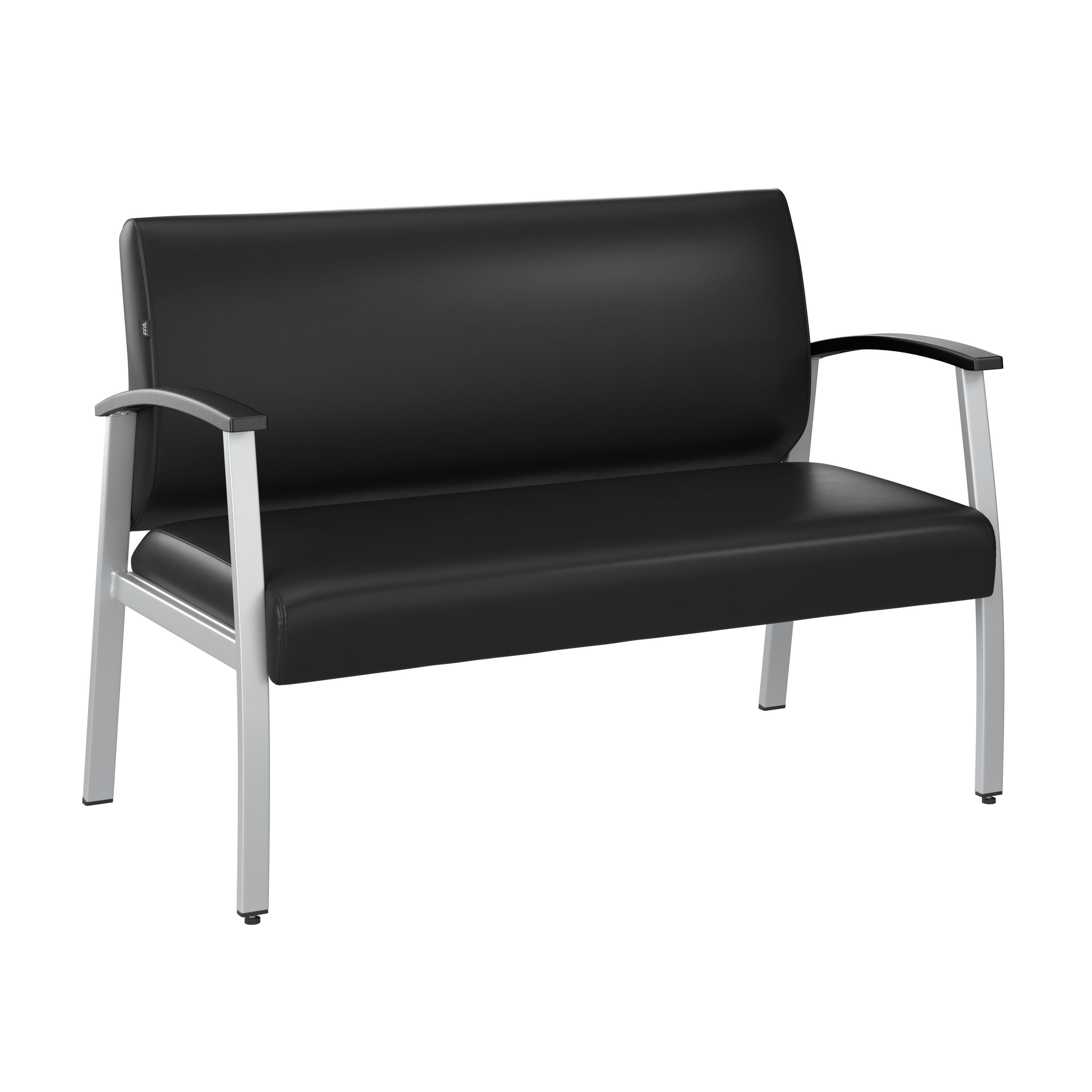 Shop Bush Business Furniture Arrive Waiting Room Loveseat with Arms 02 CH3903BVL-03 #color_black vinyl