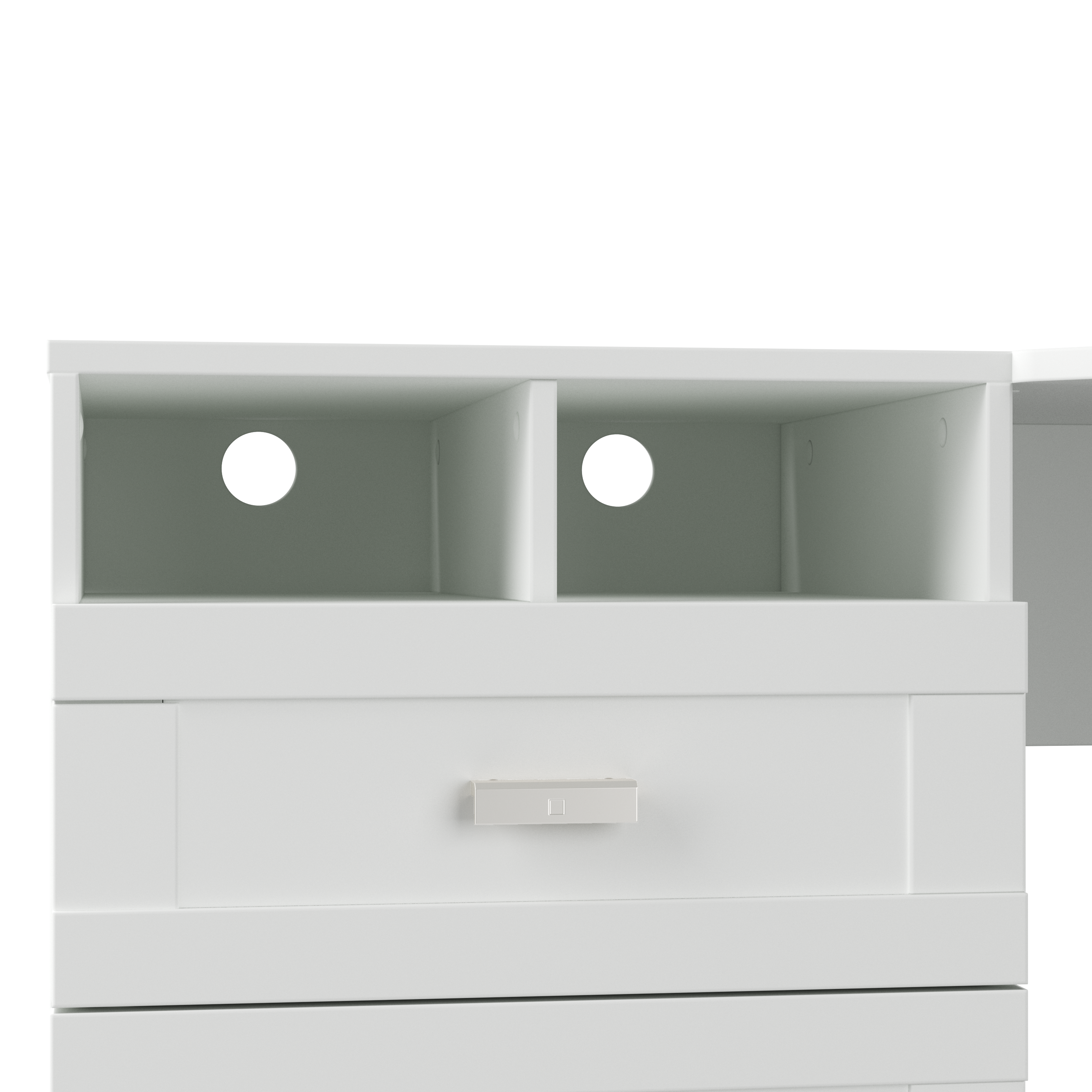 Shop Bush Furniture Wheaton 60W Reversible Corner Desk and Chair Set 04 WH003WH #color_pure white