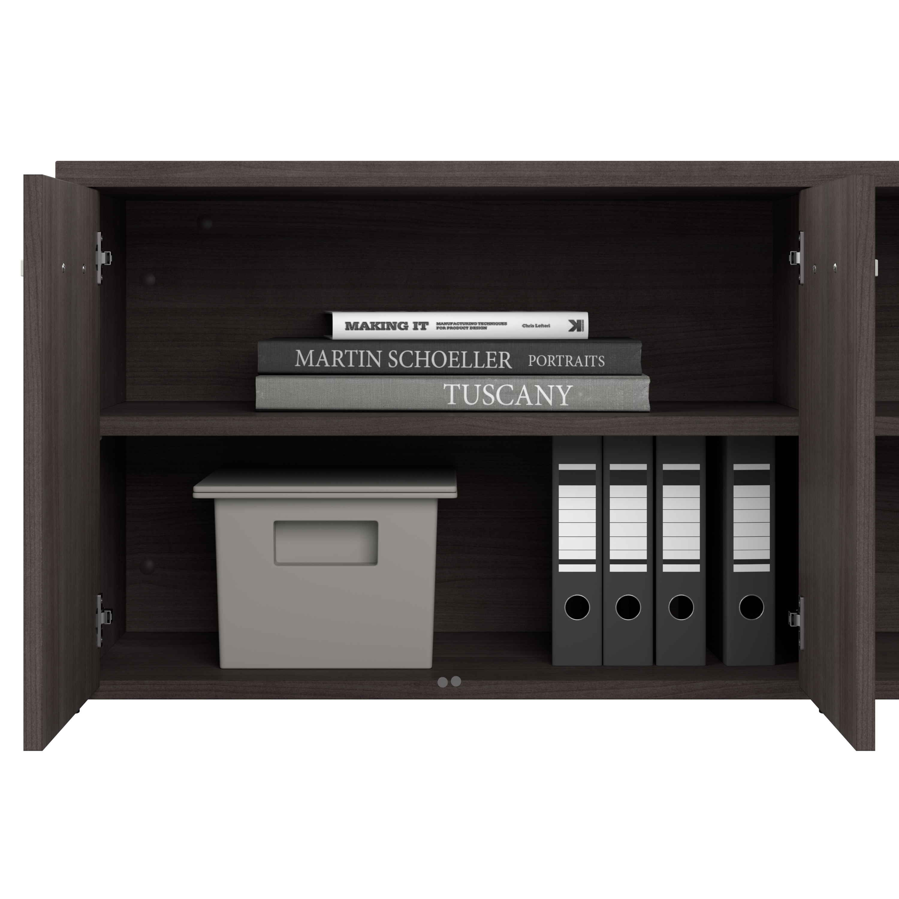 Shop Bush Business Furniture Studio A Low Storage Cabinet with Doors and Shelves 03 SDS160SG-Z #color_storm gray