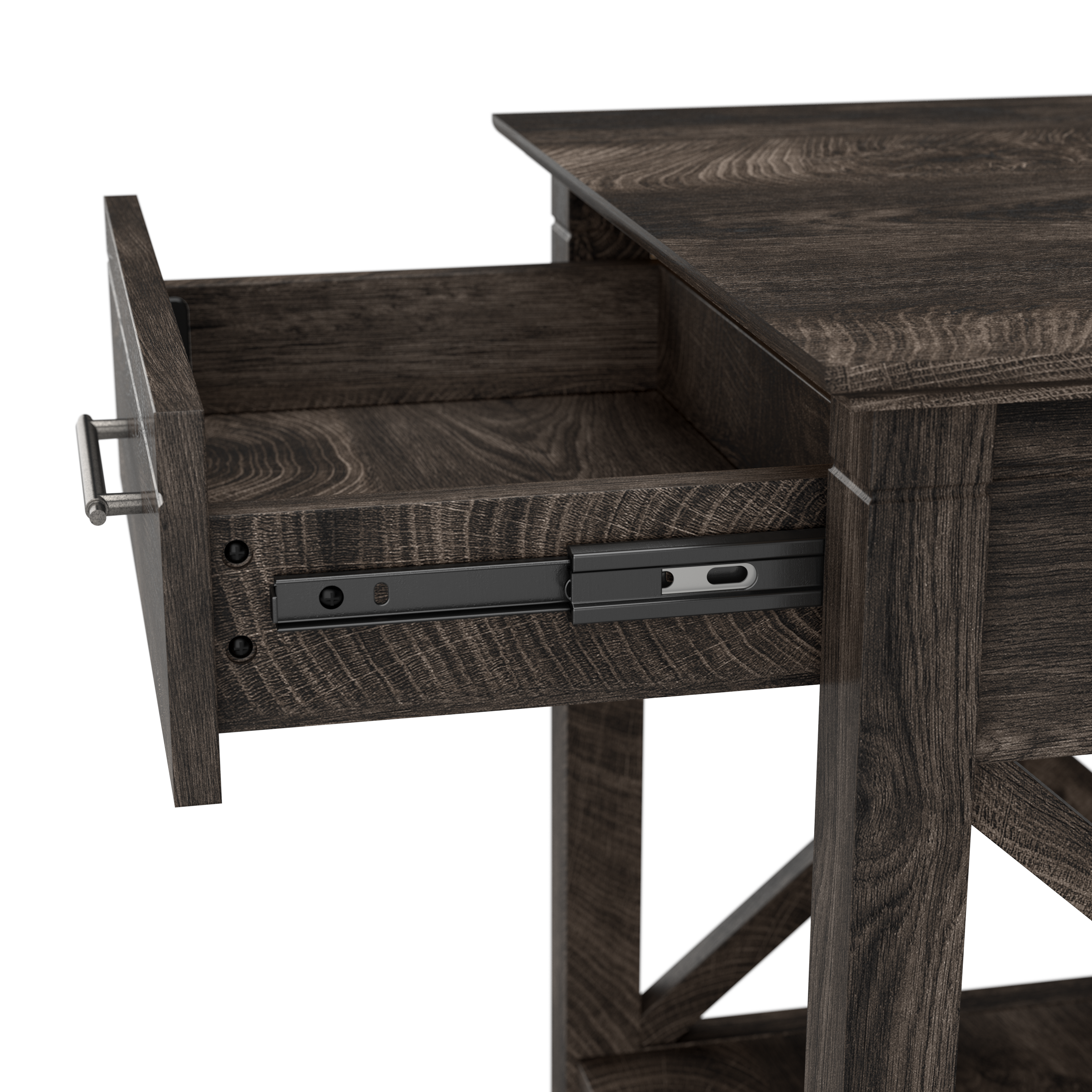 Shop Bush Furniture Key West Console Table with Drawers and Shelves 03 KWT248GH-03 #color_dark gray hickory