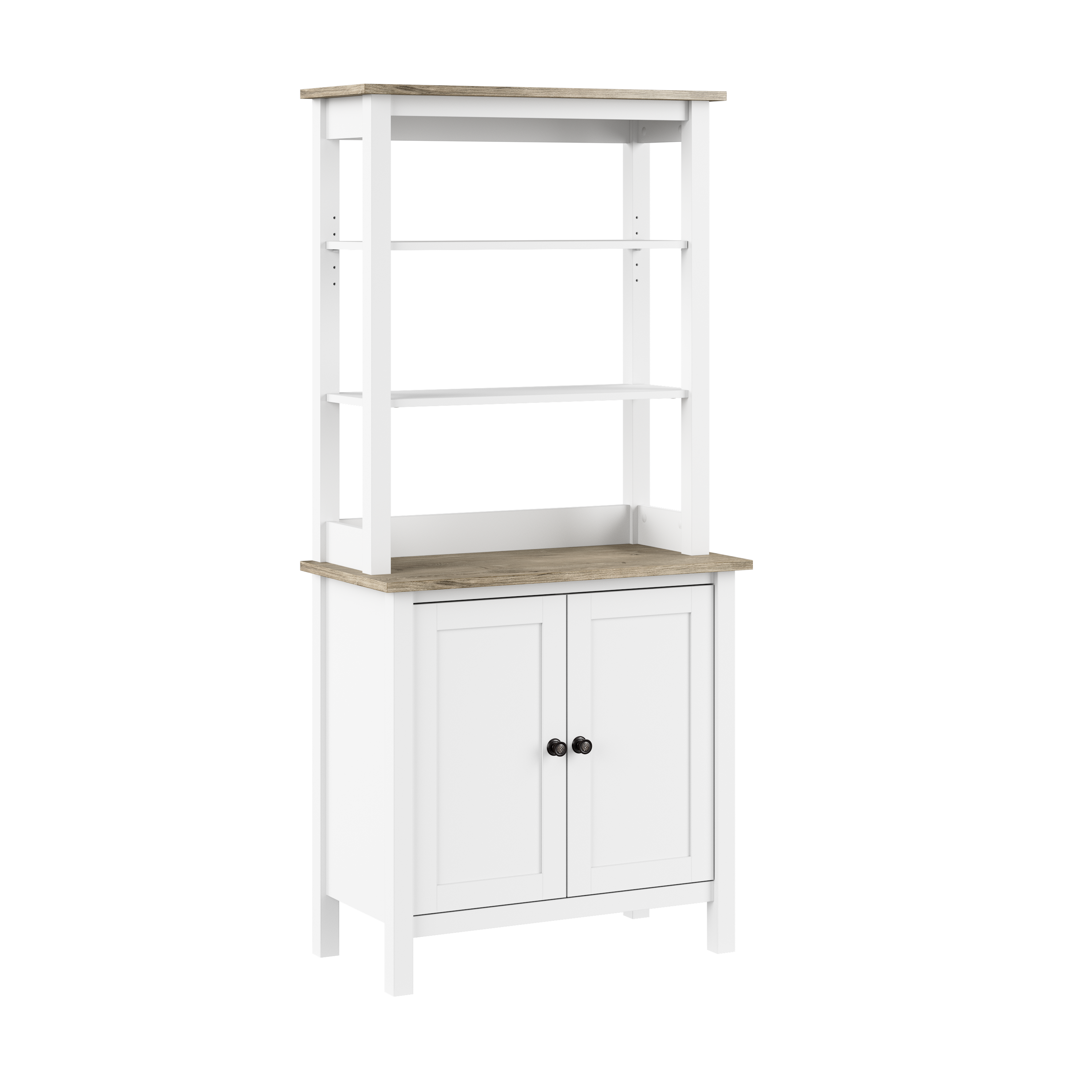 Shop Bush Furniture Mayfield 5 Shelf Bookcase with Doors 02 MAY019GW2 #color_shiplap gray/pure white