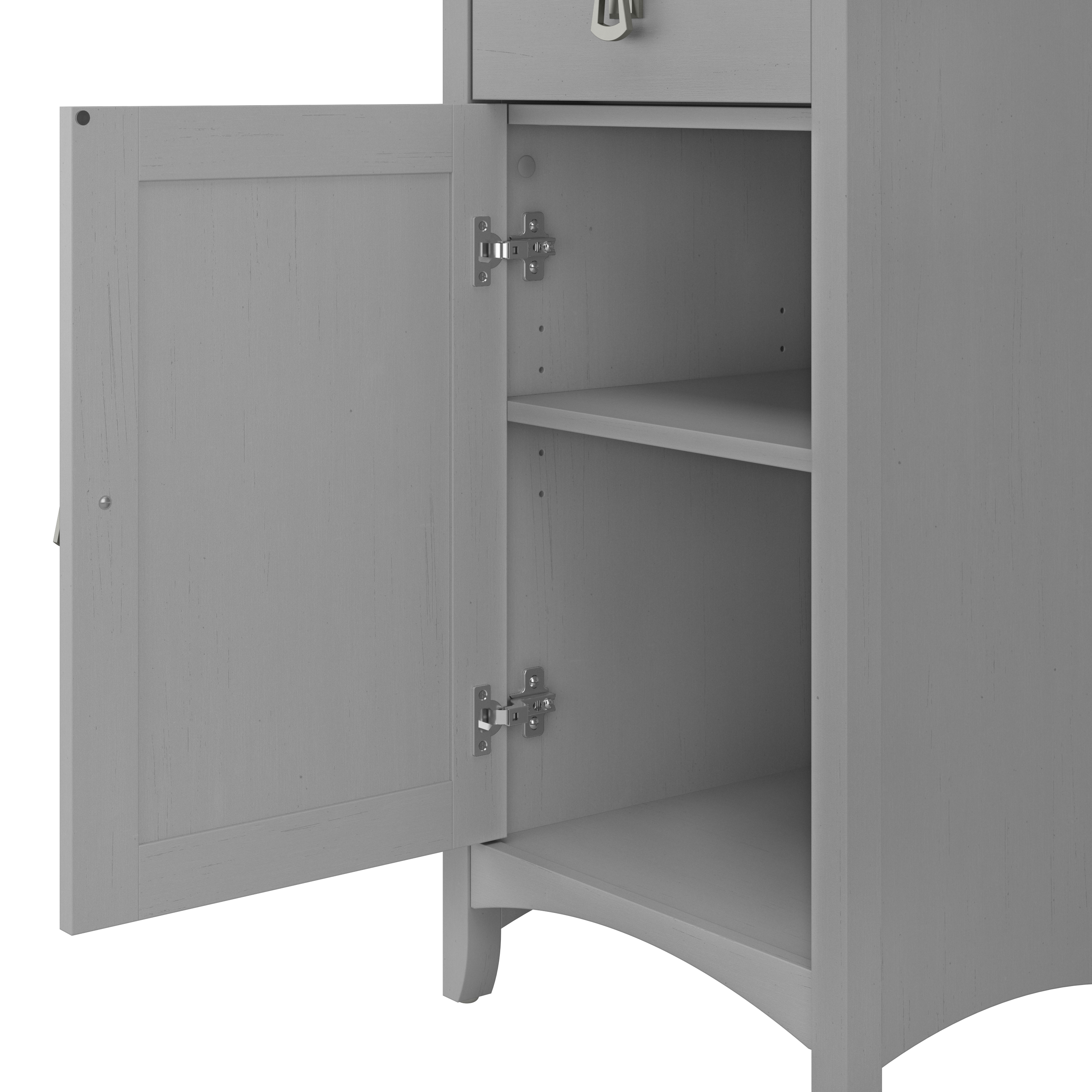 Shop Bush Furniture Salinas Tall Narrow Bookcase Cabinet 03 SAS168CG-Z #color_cape cod gray