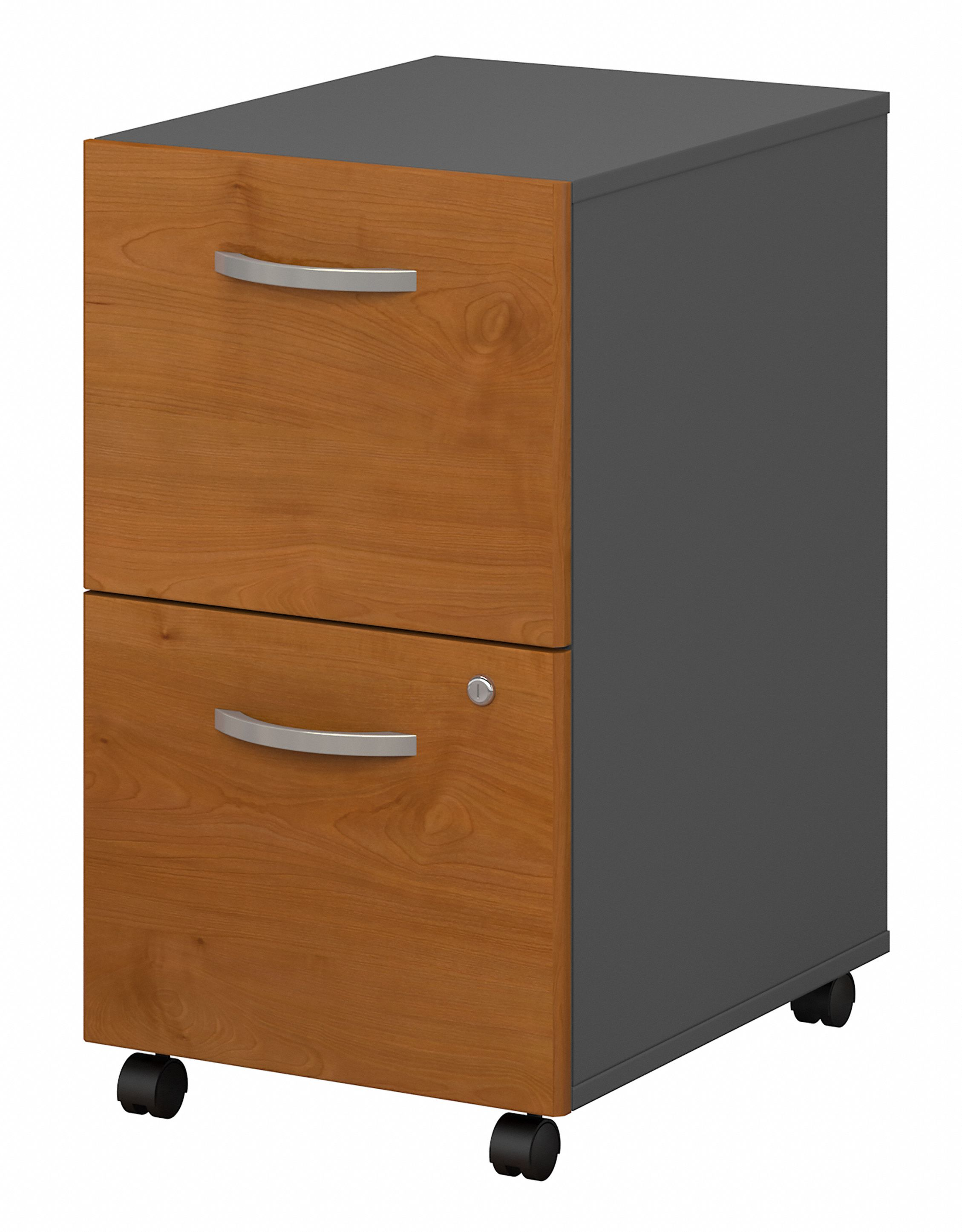 Shop Bush Business Furniture Series C 2 Drawer Mobile File Cabinet - Assembled 02 WC72452SU #color_natural cherry/graphite gray
