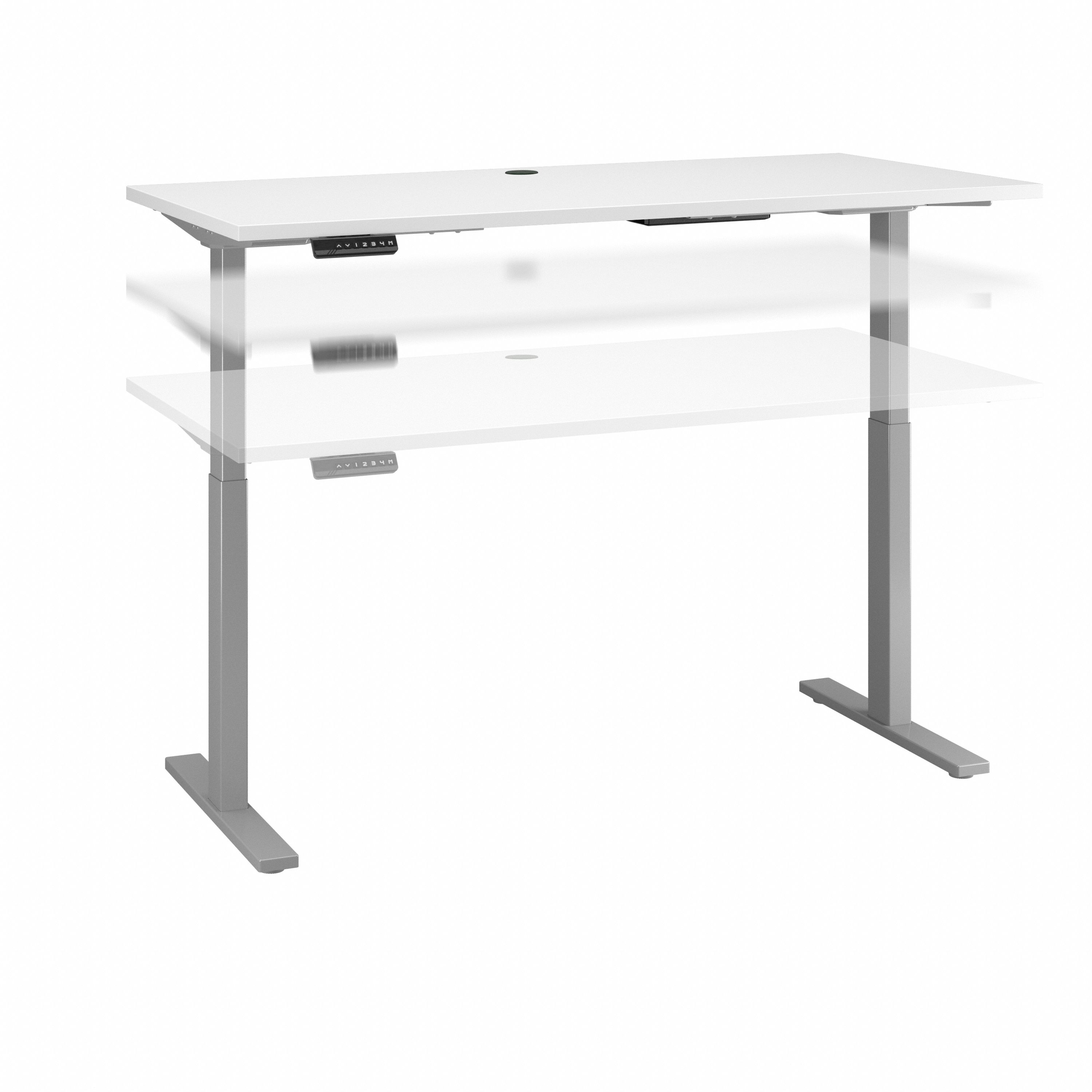Shop Move 60 Series by Bush Business Furniture 60W x 30D Height Adjustable Standing Desk 02 M6S6030WHSK #color_white/cool gray metallic
