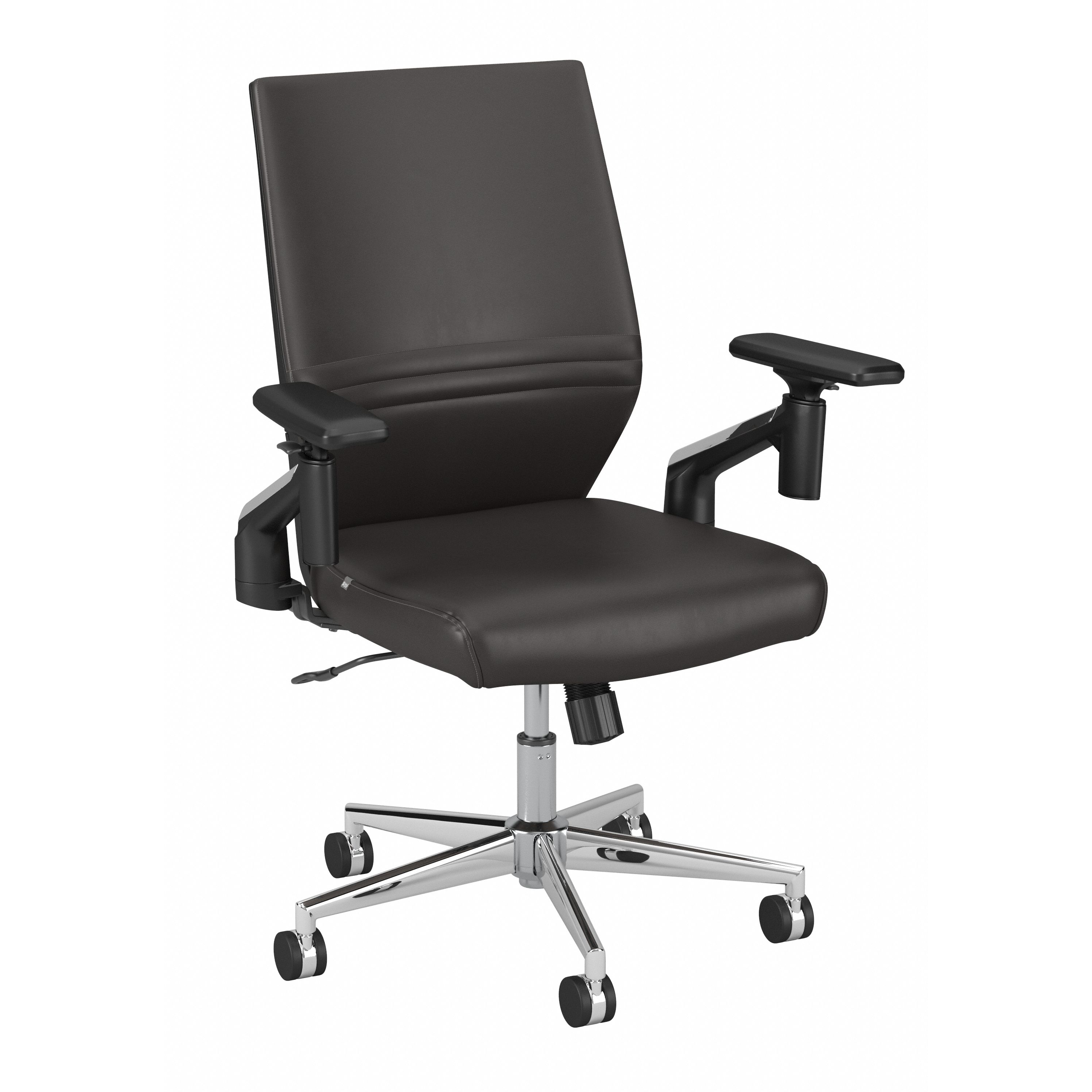 Shop Bush Business Furniture Studio C Mid Back Leather Office Chair 02 STCH2701DBL-Z #color_brown leather