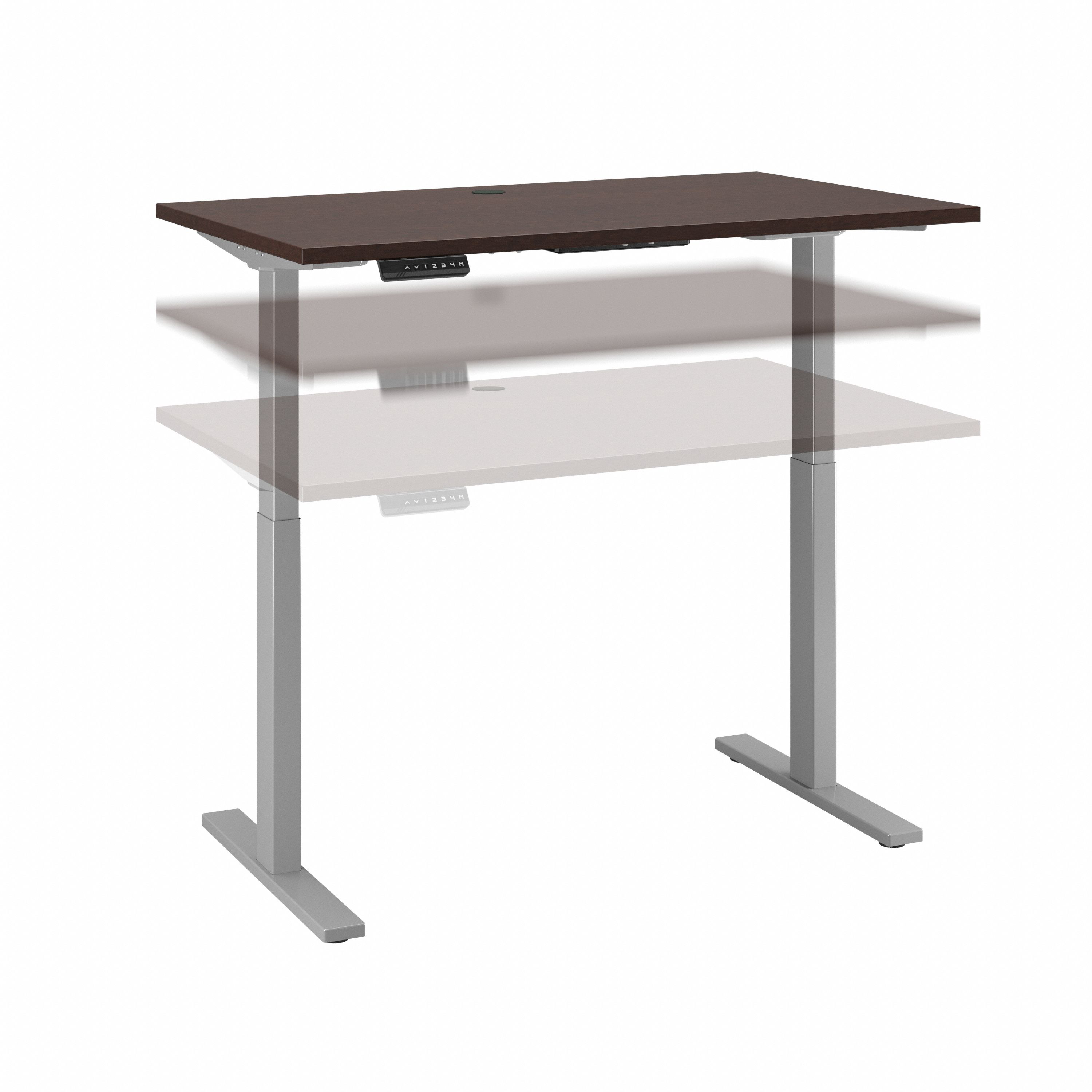 Shop Move 60 Series by Bush Business Furniture 48W x 24D Height Adjustable Standing Desk 02 M6S4824MRSK #color_mocha cherry/cool gray metallic