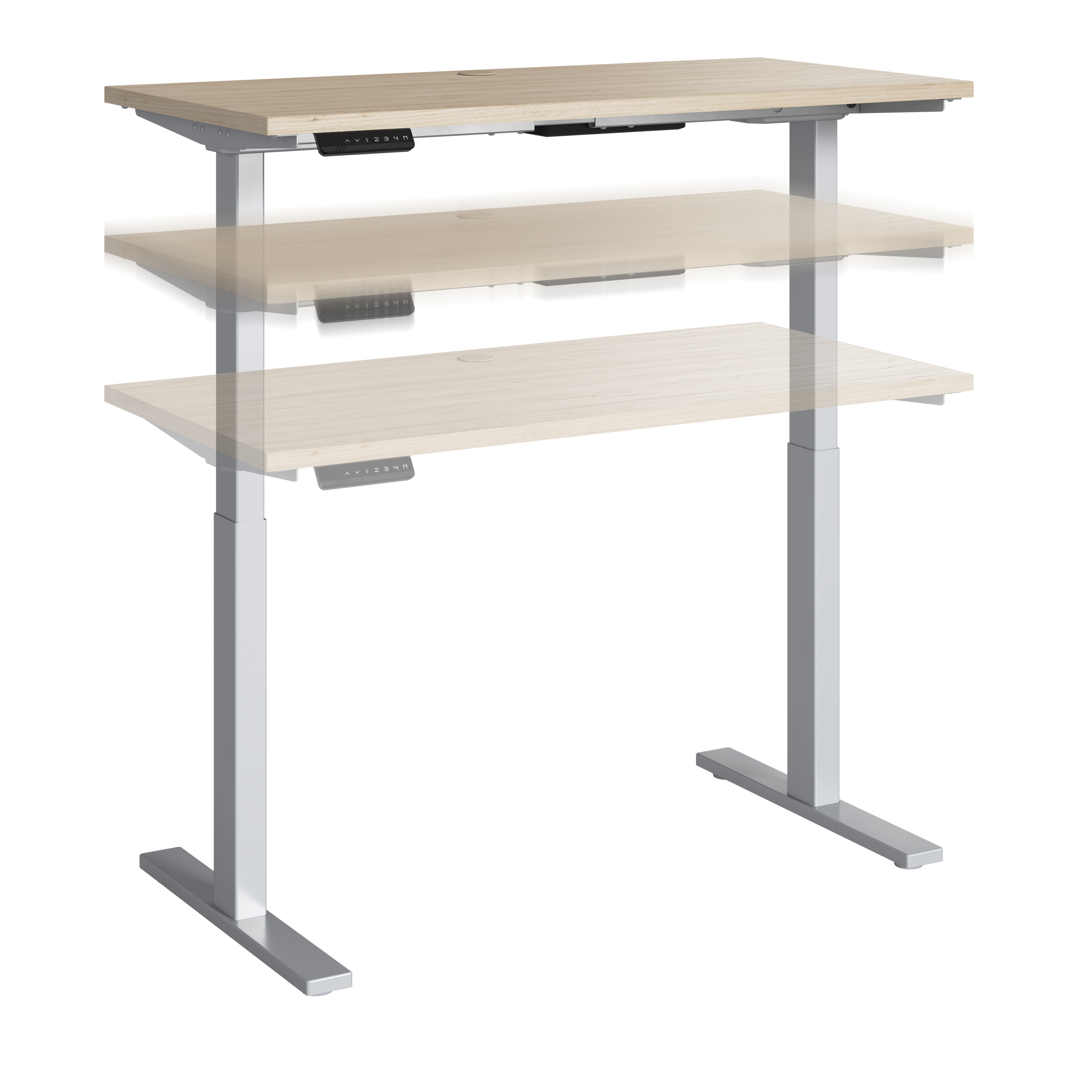 Shop Move 60 Series by Bush Business Furniture 48W x 24D Electric Height Adjustable Standing Desk 02 M6S4824NESK #color_natural elm/cool gray metallic