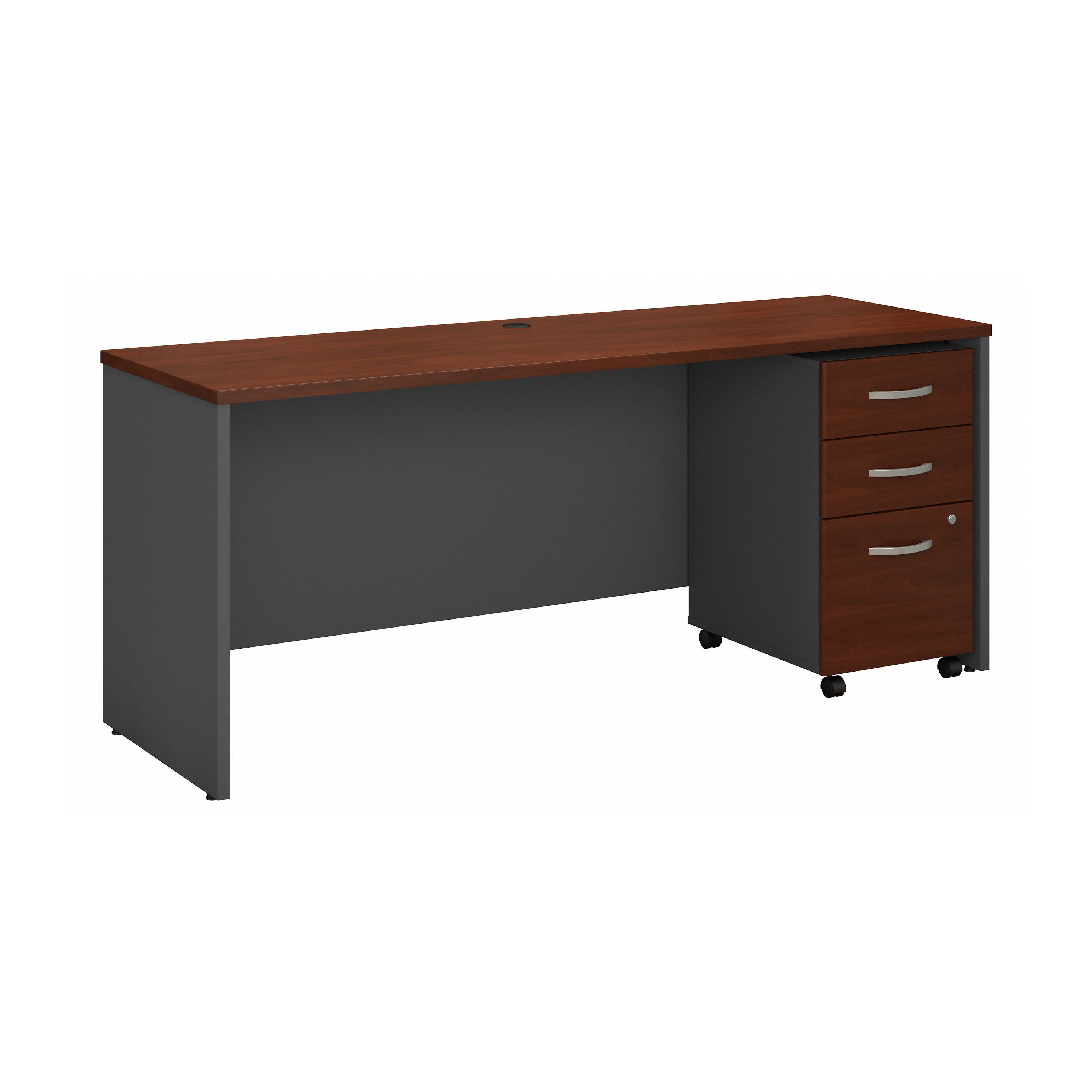 Shop Bush Business Furniture Series C 72W x 24D Office Desk with Mobile File Cabinet 02 SRC026HCSU #color_hansen cherry