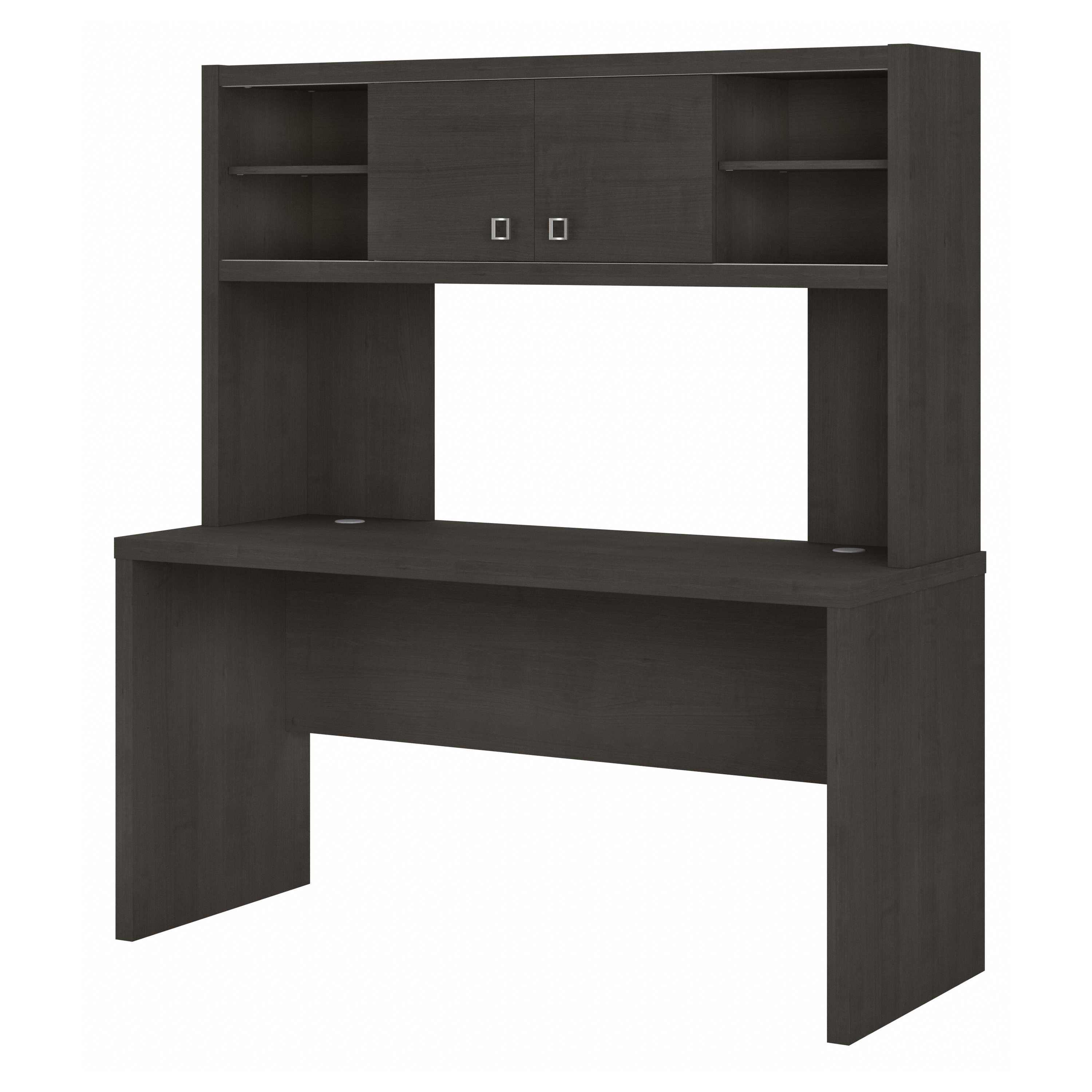 Shop Bush Business Furniture Echo 60W Credenza Desk with Hutch 02 ECH030CM #color_charcoal maple