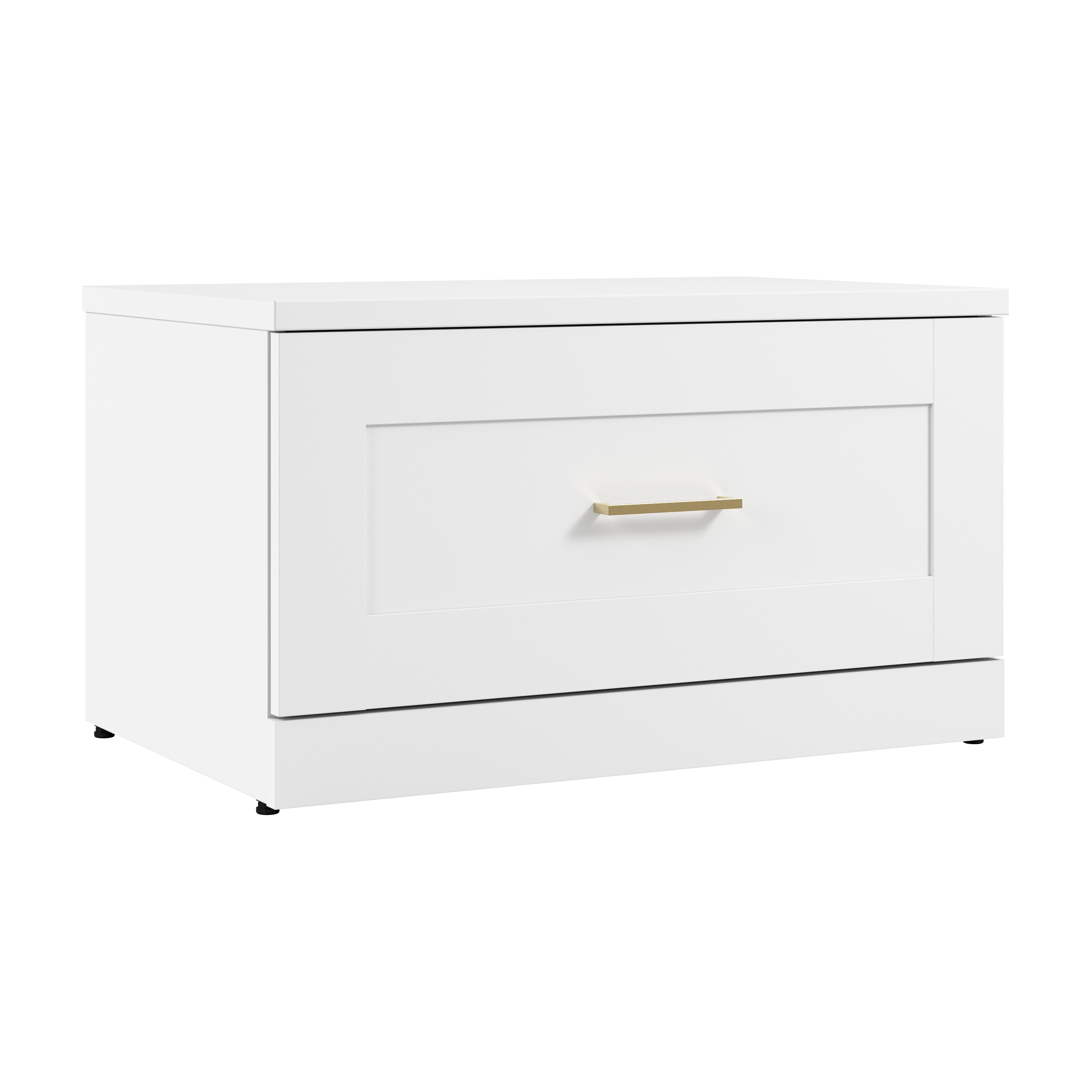 Shop Bush Furniture Hampton Heights 30W Shoe Bench with Drawer 02 HHS430WH #color_white