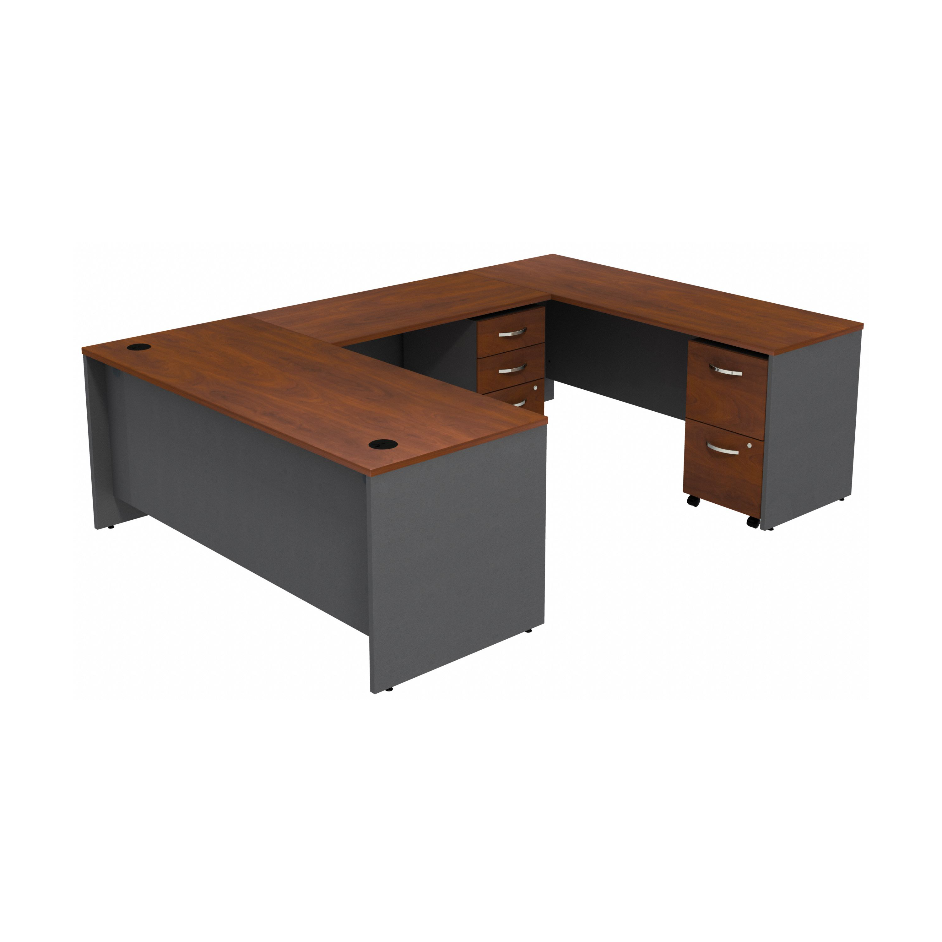 Shop Bush Business Furniture Series C U Shaped Desk with 2 Mobile Pedestals 02 SRC047HCSU #color_hansen cherry