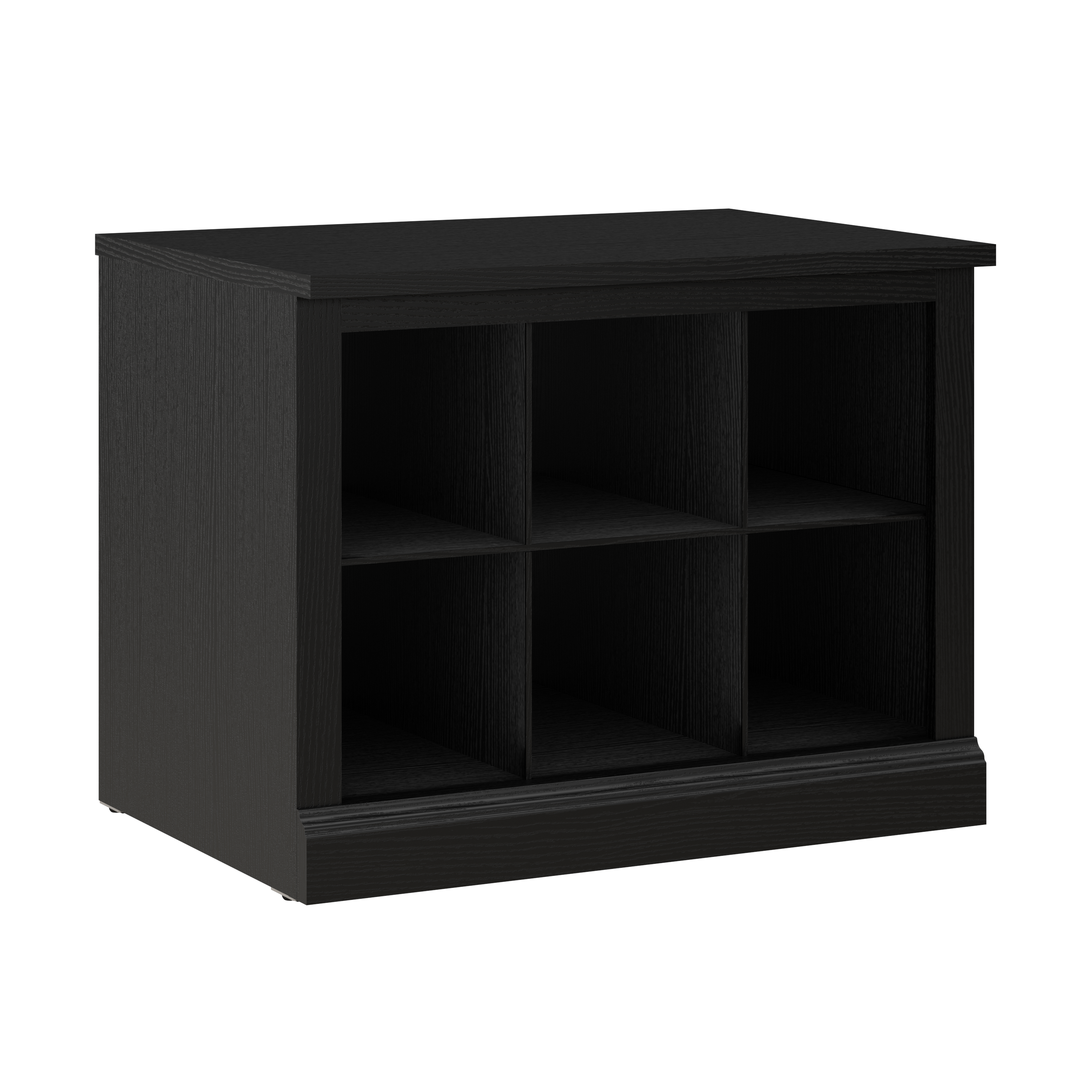 Shop Bush Furniture Woodland 24W Small Shoe Bench with Shelves 02 WDS224BS-03 #color_black suede oak