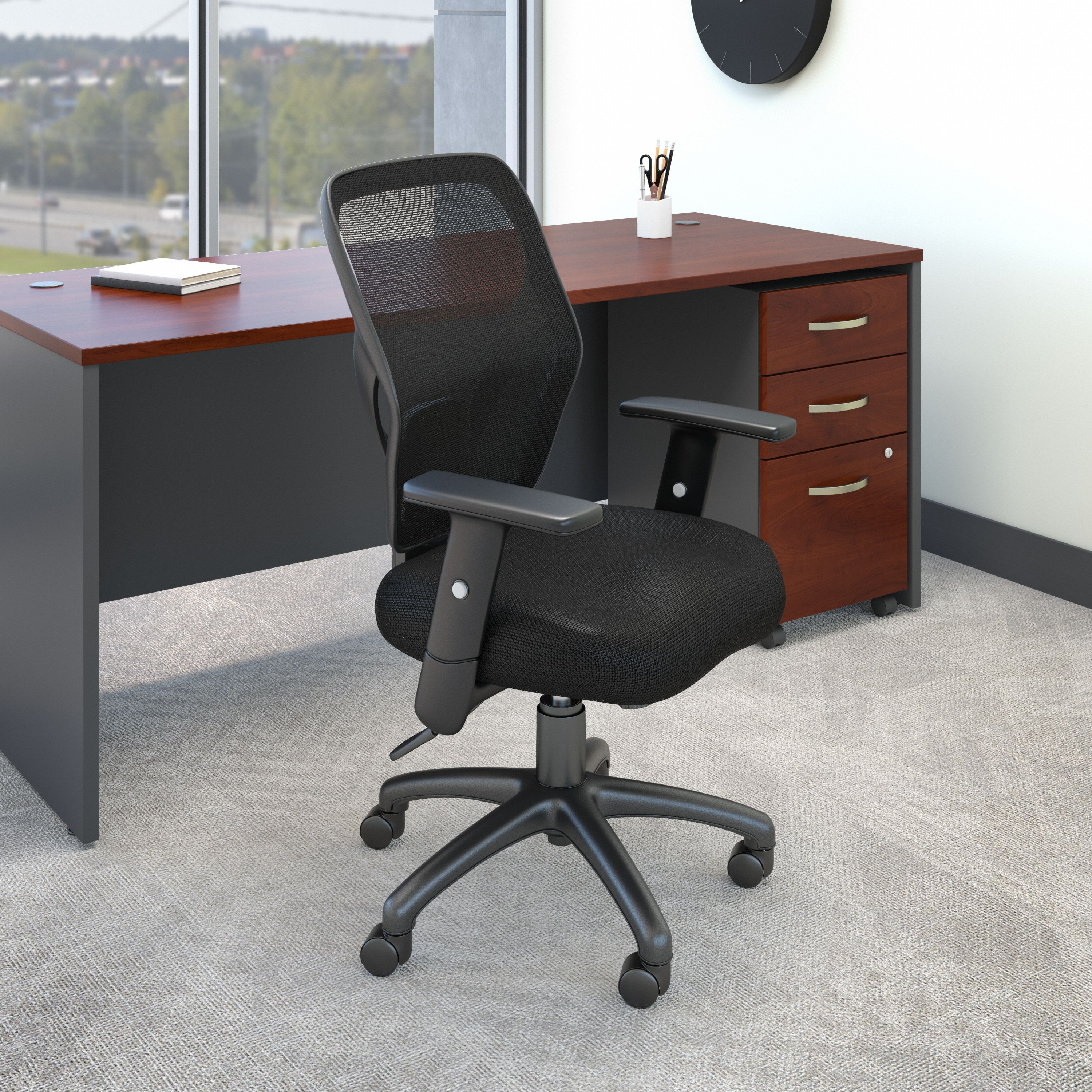 Shop Bush Business Furniture Accord Mesh Back Office Chair 01 CH1205BLF-03 #color_black fabric