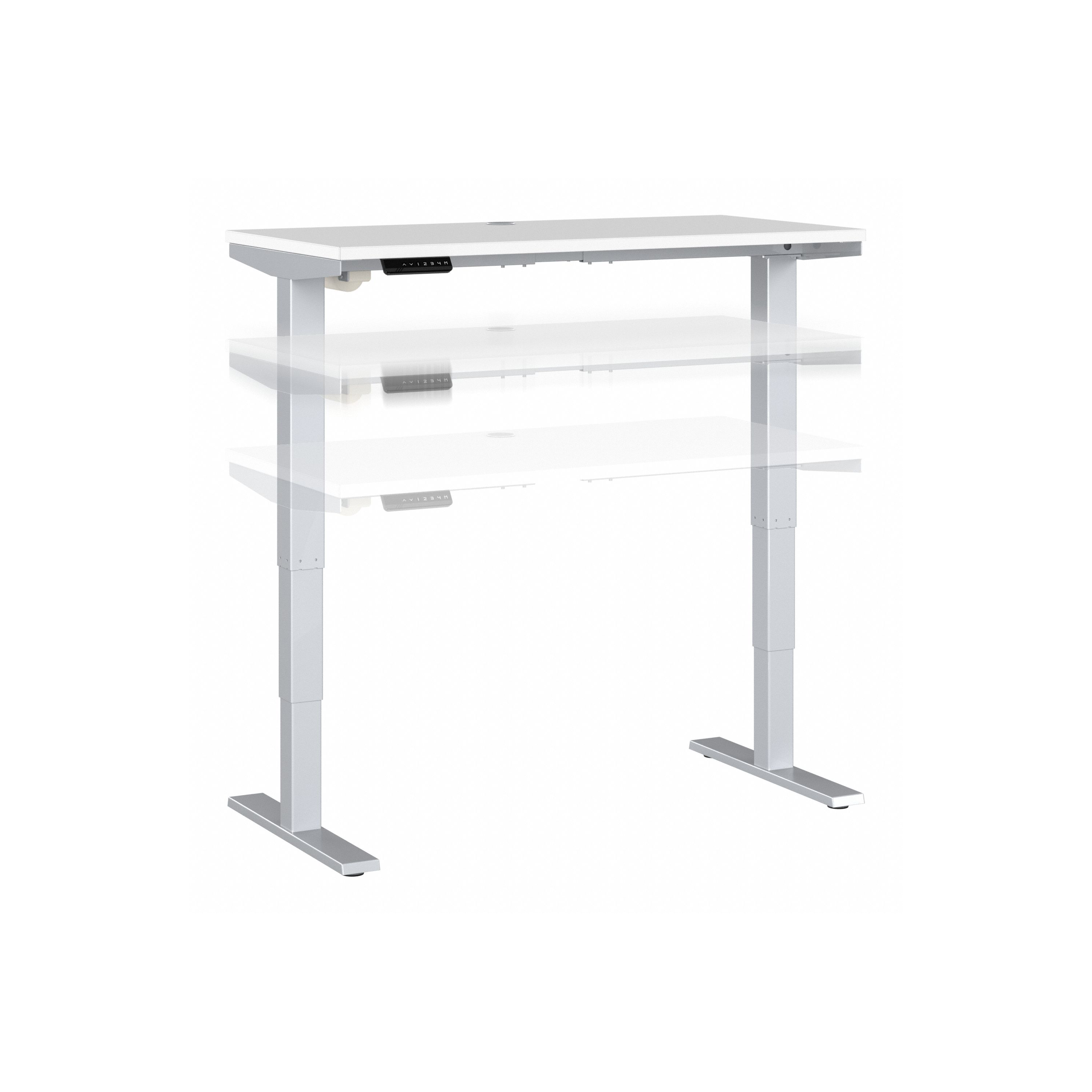 Shop Move 40 Series by Bush Business Furniture 48W x 24D Electric Height Adjustable Standing Desk 02 M4S4824WHSK #color_white/cool gray metallic