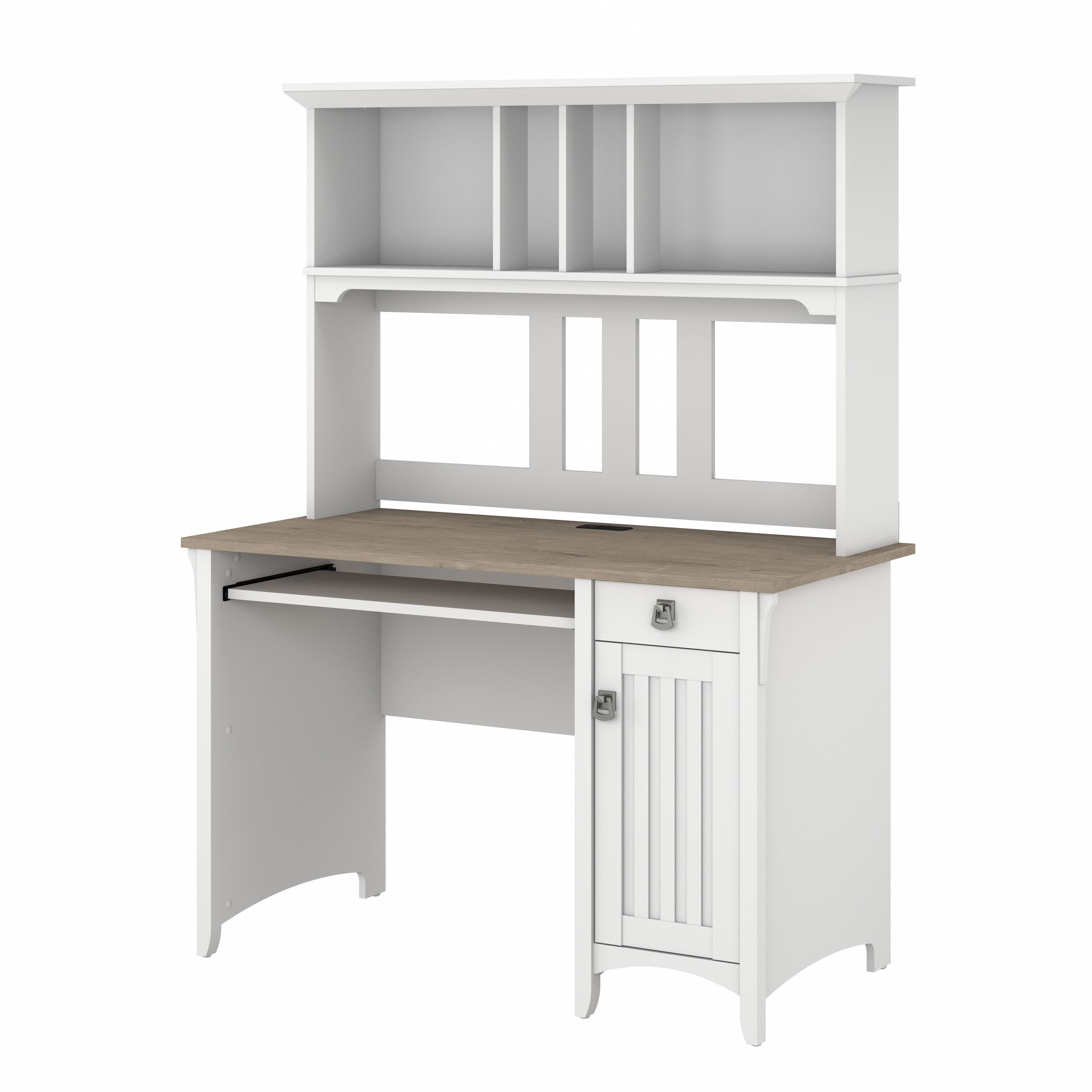 Shop Bush Furniture Salinas Small Computer Desk with Hutch 02 MY72808-03 #color_shiplap gray