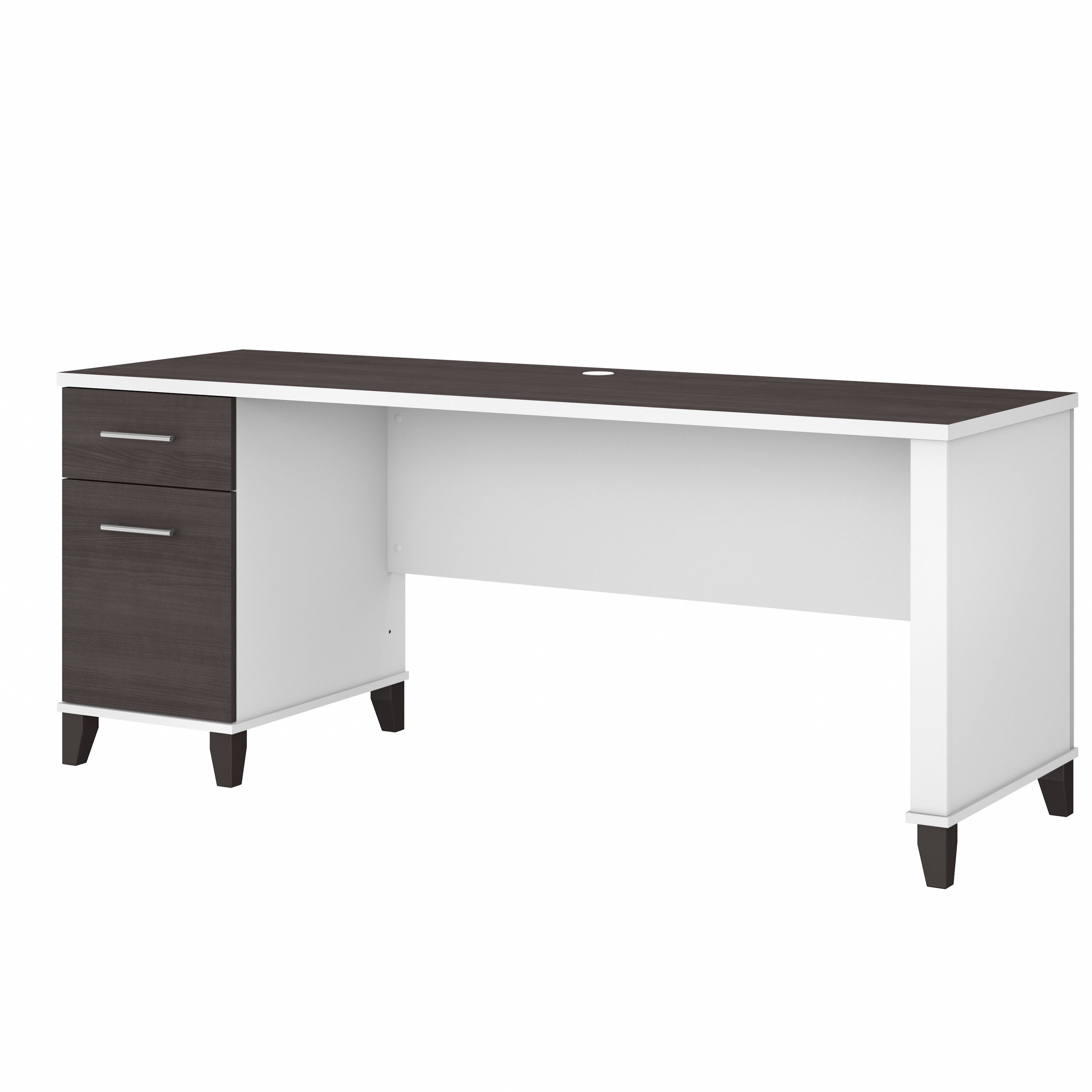 Shop Bush Furniture Somerset 72W Office Desk with Drawers 02 WC81072 #color_storm gray/white