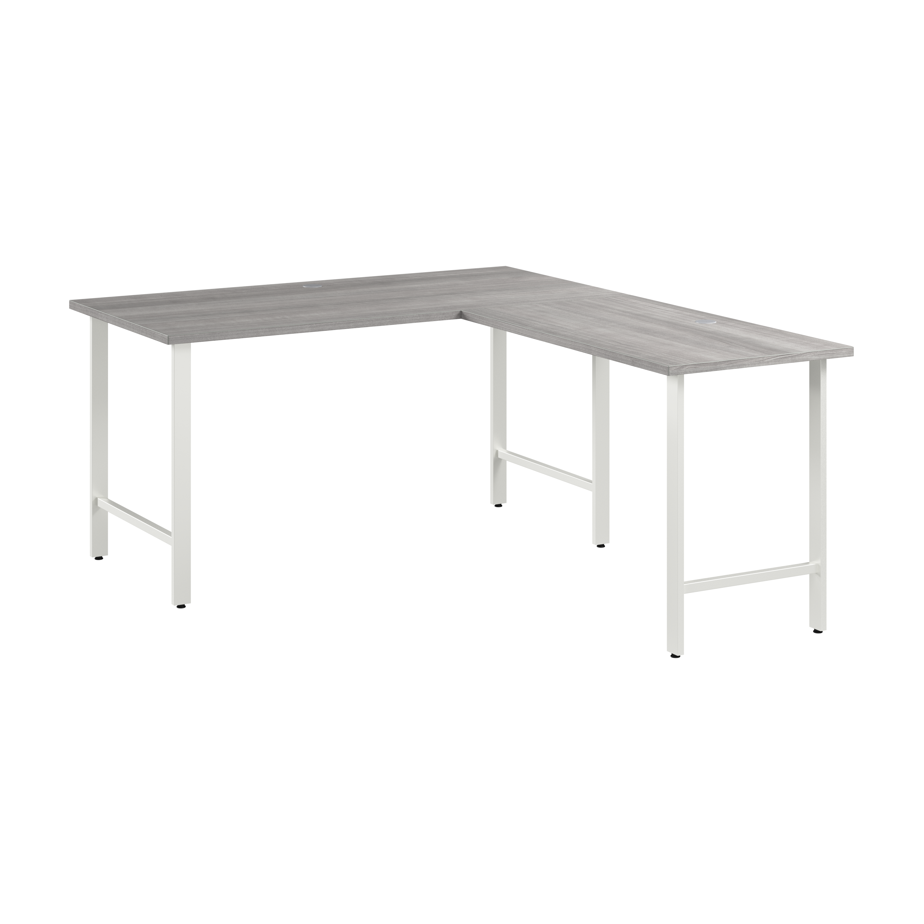 Shop Bush Business Furniture Hustle 60W x 30D L Shaped Computer Desk with Metal Legs 02 HUS003PG #color_platinum gray