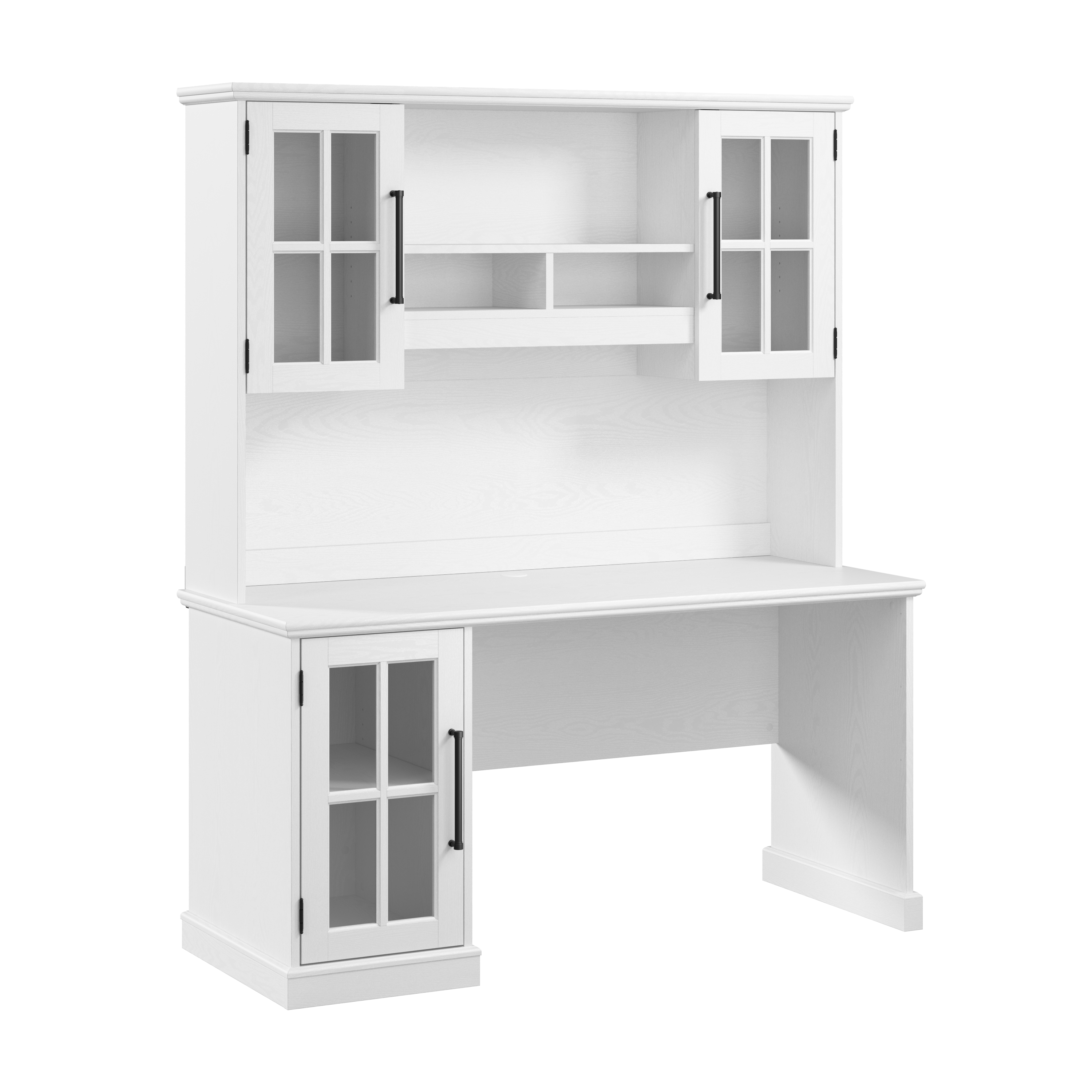 Shop Bush Furniture Westbrook 60W Computer Desk with Hutch 02 WBK002WAS #color_white ash