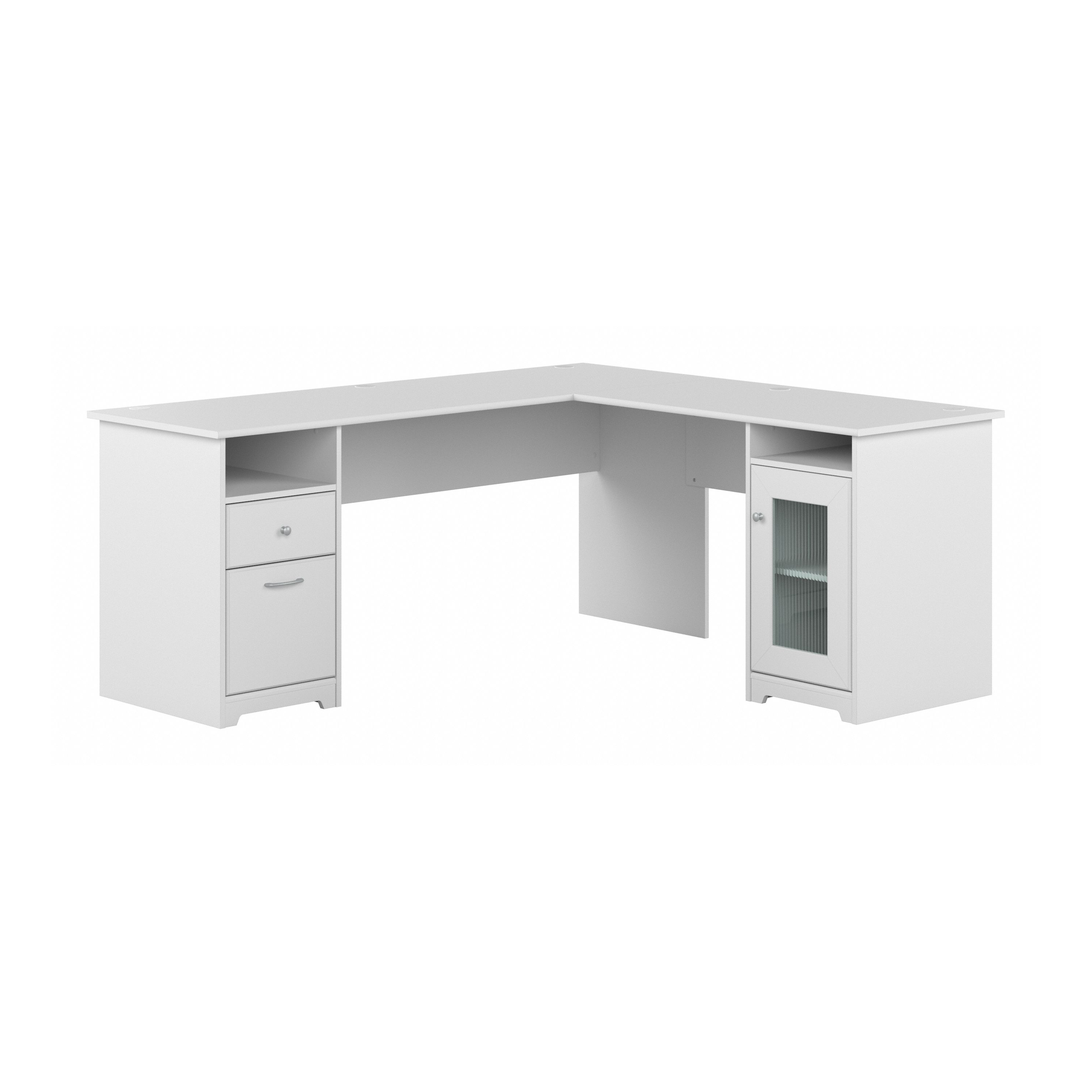 Shop Bush Furniture Cabot 72W L Shaped Computer Desk with Storage 02 CAB072WHN #color_white