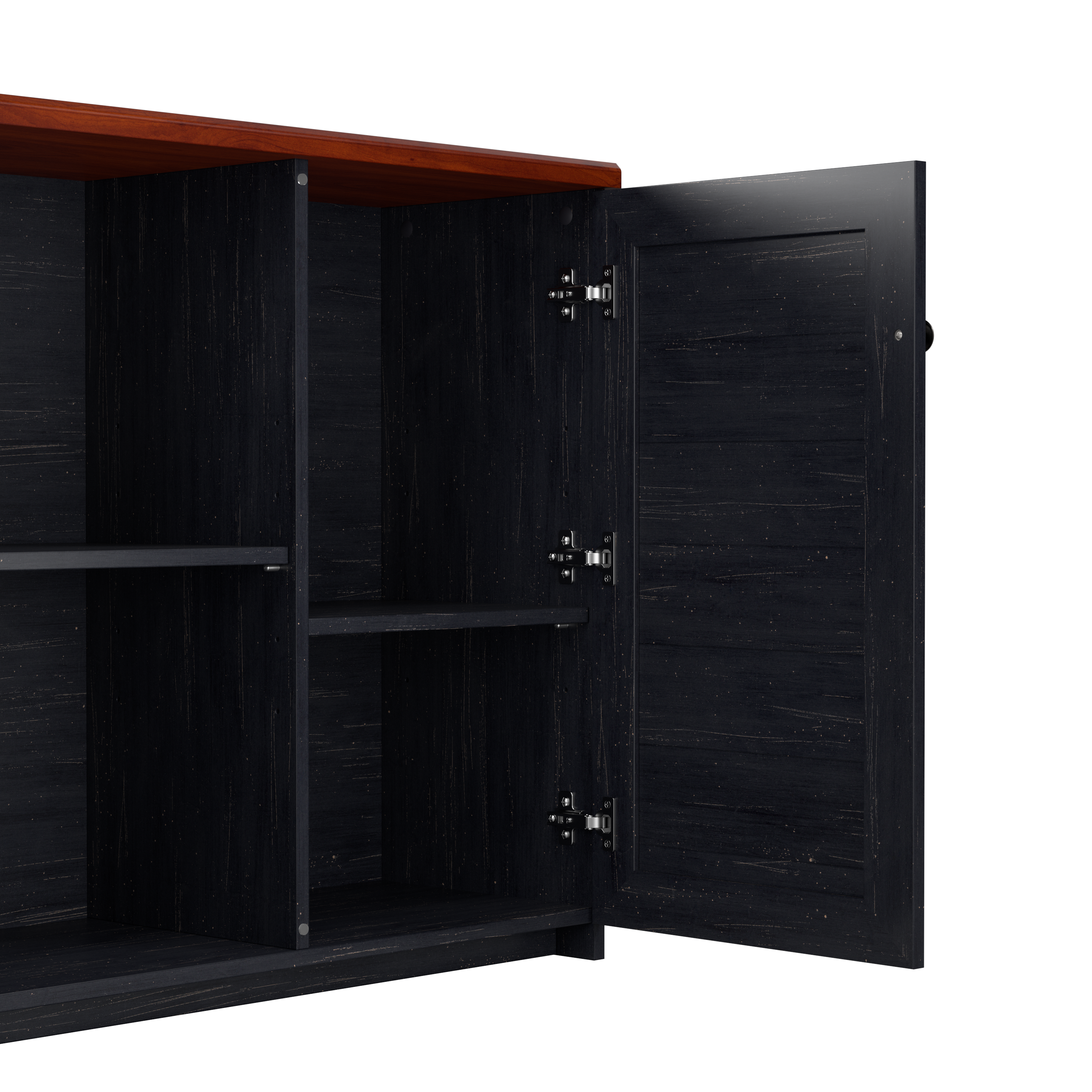 Shop Bush Furniture Fairview Accent Cabinet with Doors 04 WC53948-03 #color_antique black/hansen cherry