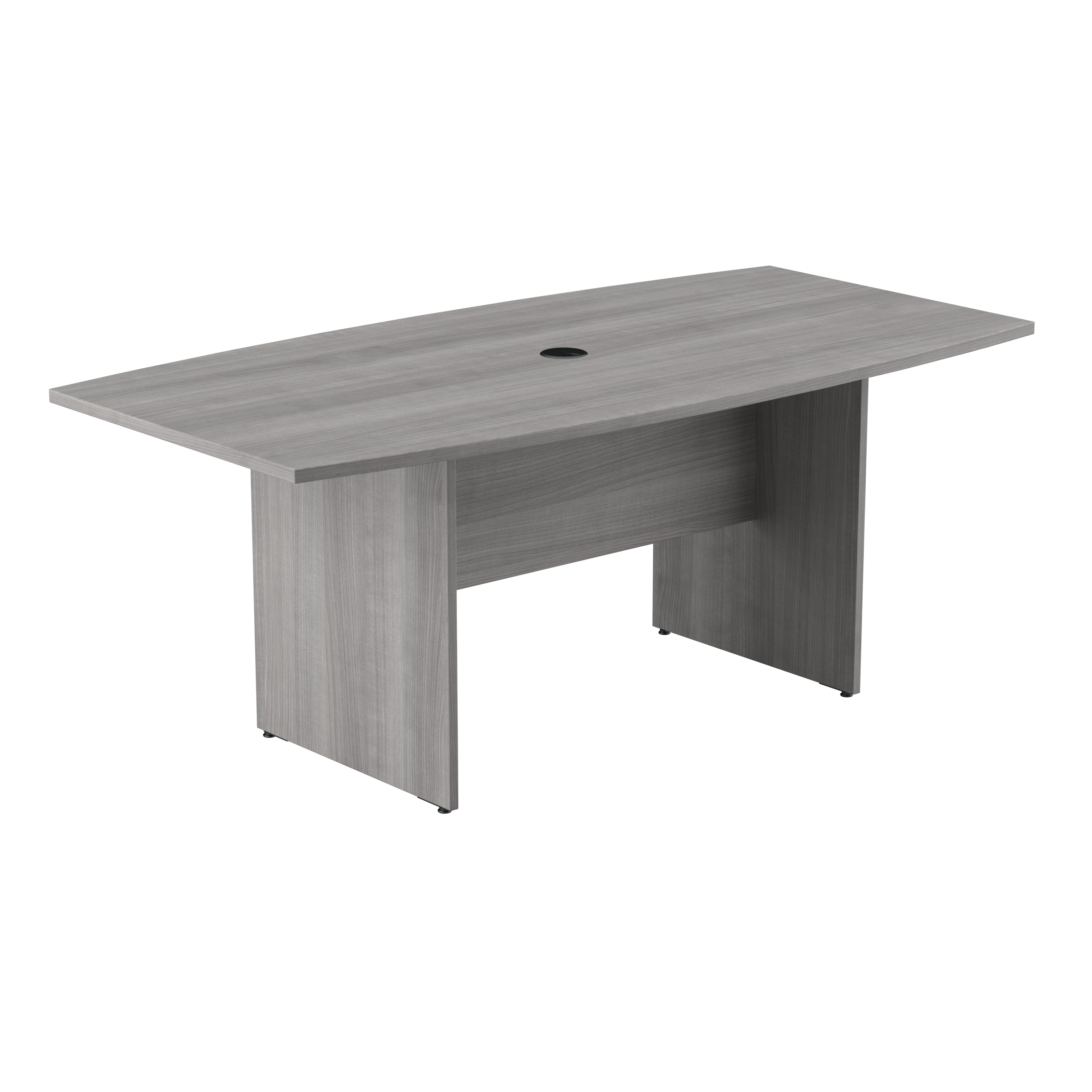 Shop Bush Business Furniture 72W x 36D Boat Shaped Conference Table with Wood Base 02 99TB7236PG #color_platinum gray