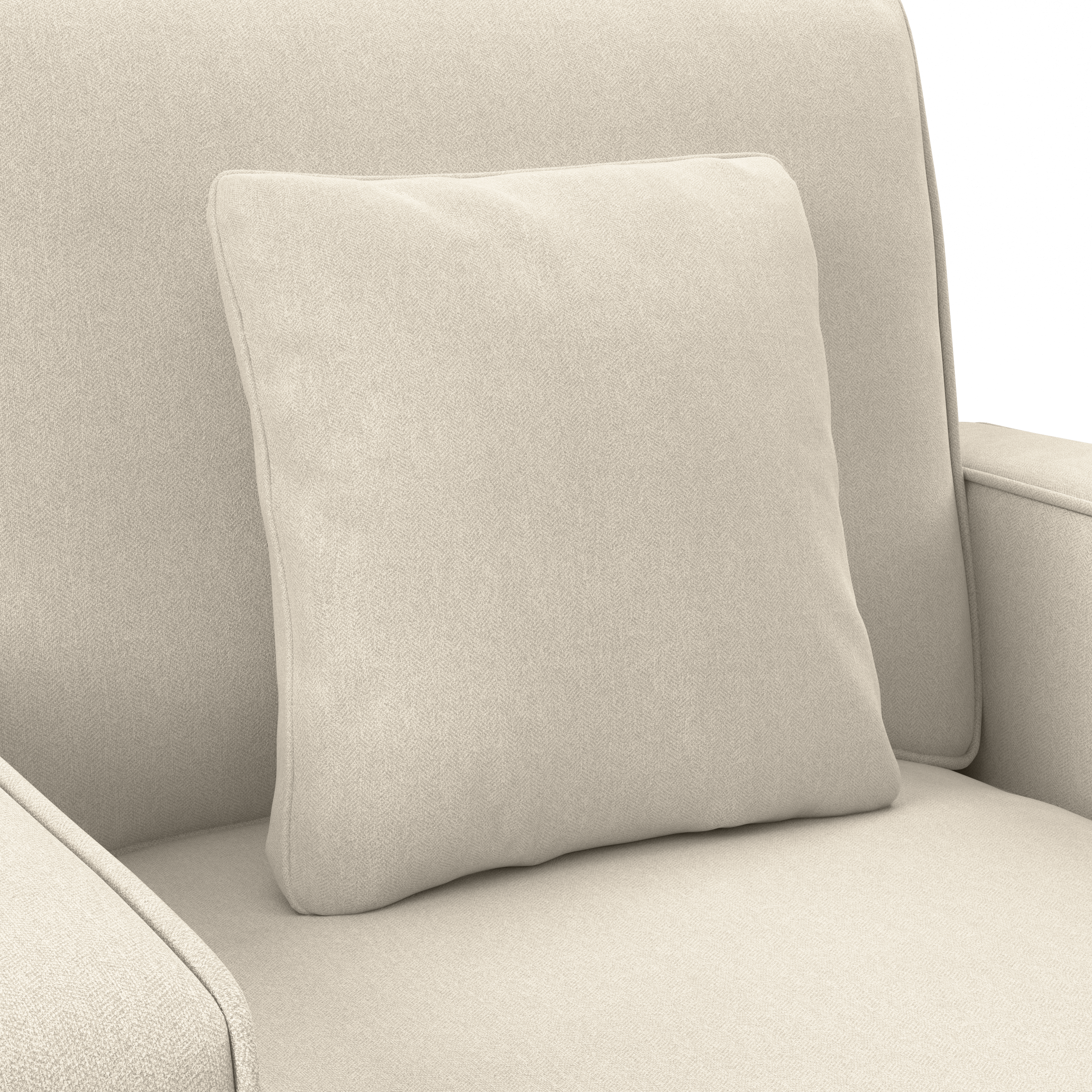 Shop Bush Furniture Stockton Chaise Lounge with Arms 03 SNM41SCRH-03K #color_cream herringbone fabric