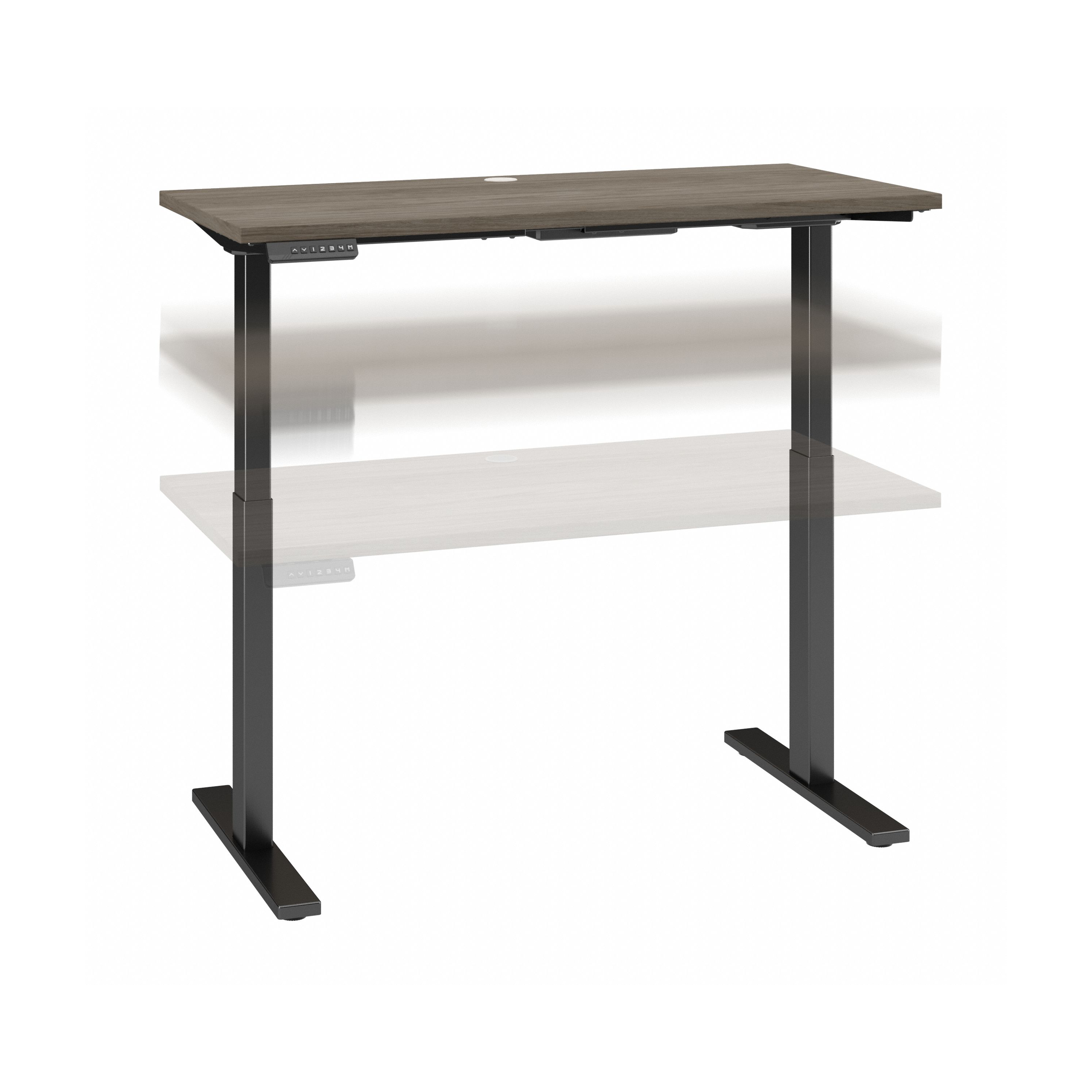 Shop Move 60 Series by Bush Business Furniture 48W x 24D Height Adjustable Standing Desk 02 M6S4824MHBK #color_modern hickory/black powder coat