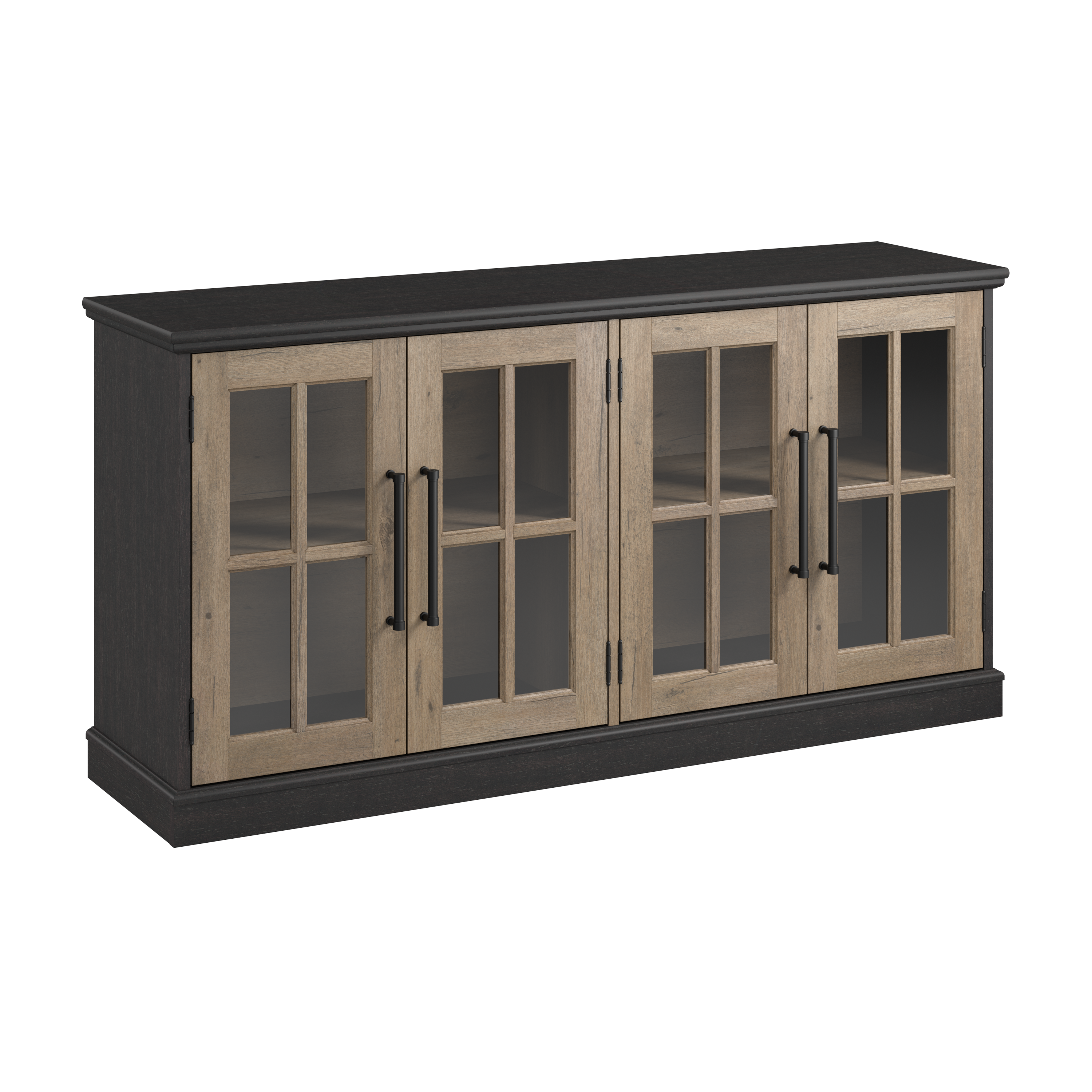 Shop Bush Furniture Westbrook 60W Sideboard Cabinet 02 WBV160V2R-03 #color_vintage black/restored tan hickory