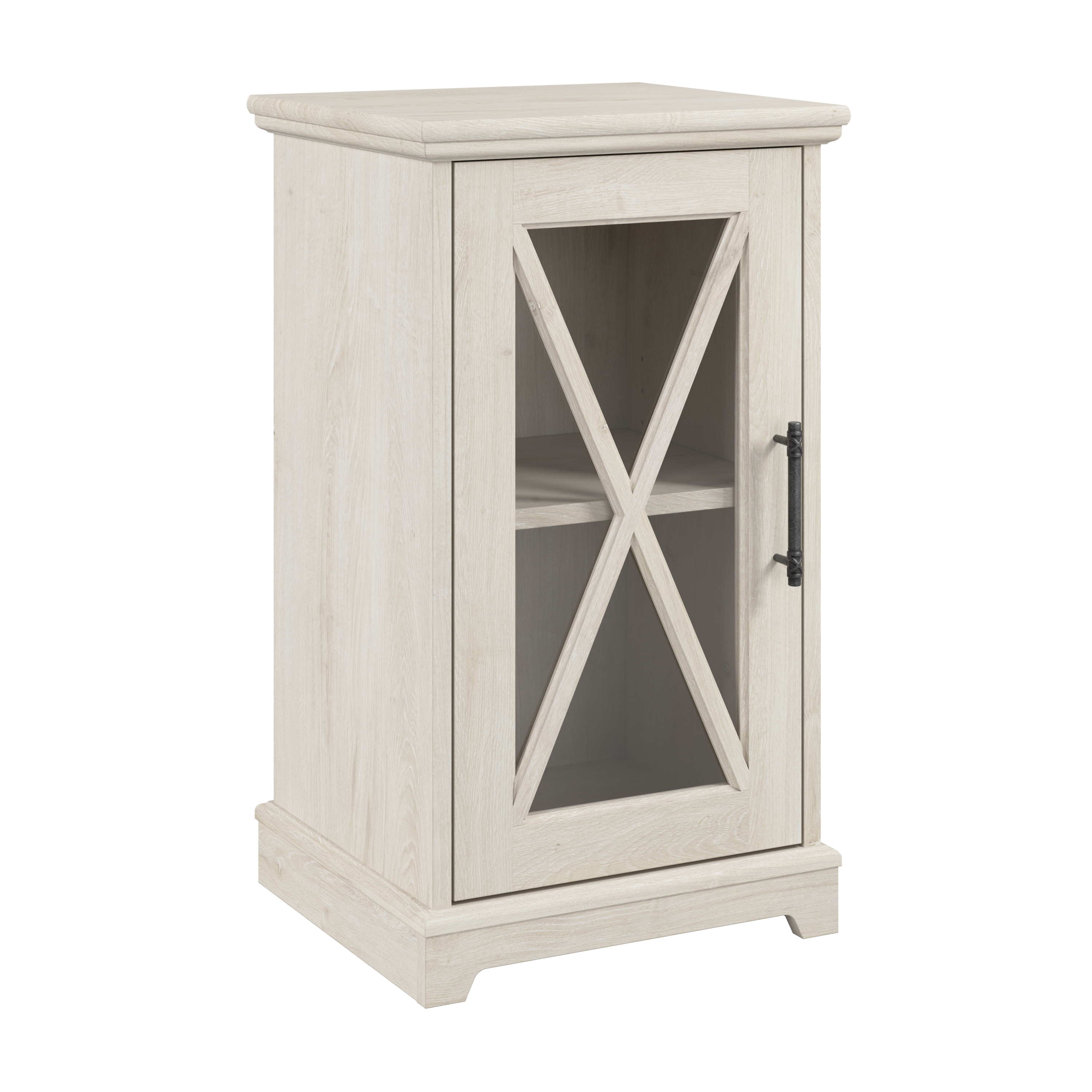 Shop Bush Furniture Lennox Small Farmhouse End Table with Storage 02 LET118LW-03 #color_linen white oak