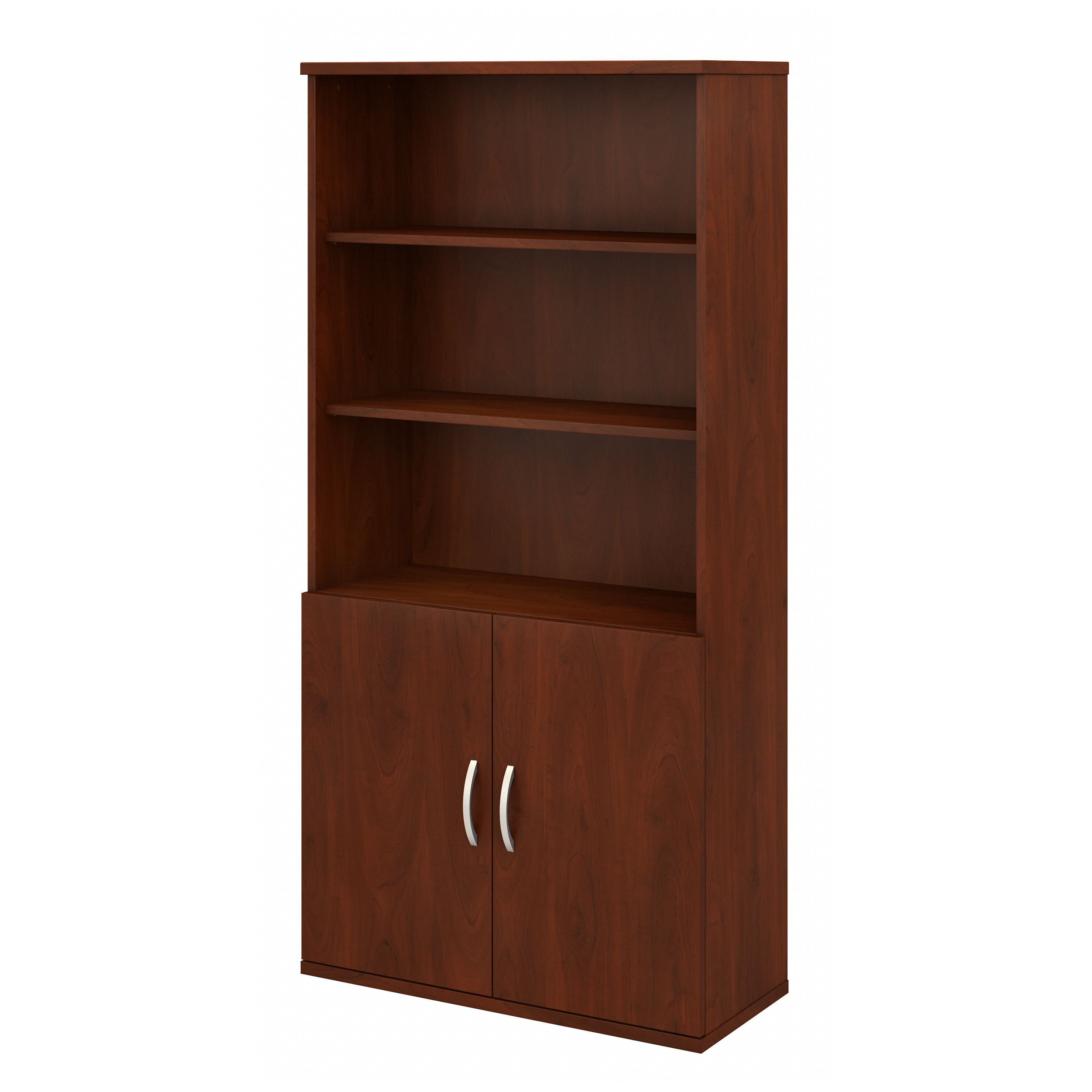 Shop Bush Business Furniture Studio C Tall 5 Shelf Bookcase with Doors 02 STC015HC #color_hansen cherry