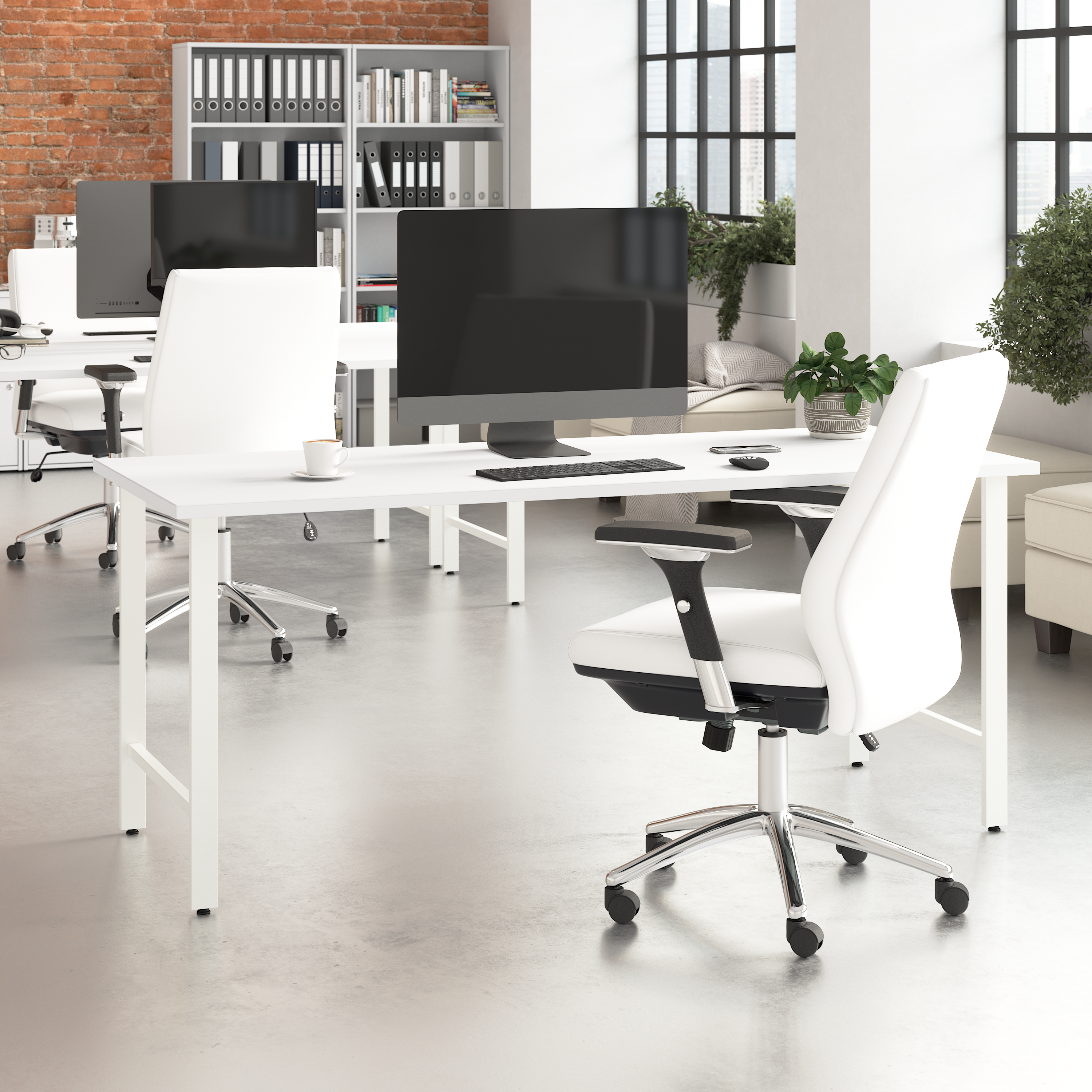Shop Bush Business Furniture Hustle 72W x 30D Computer Desk with Metal Legs 01 HUD272WH #color_white