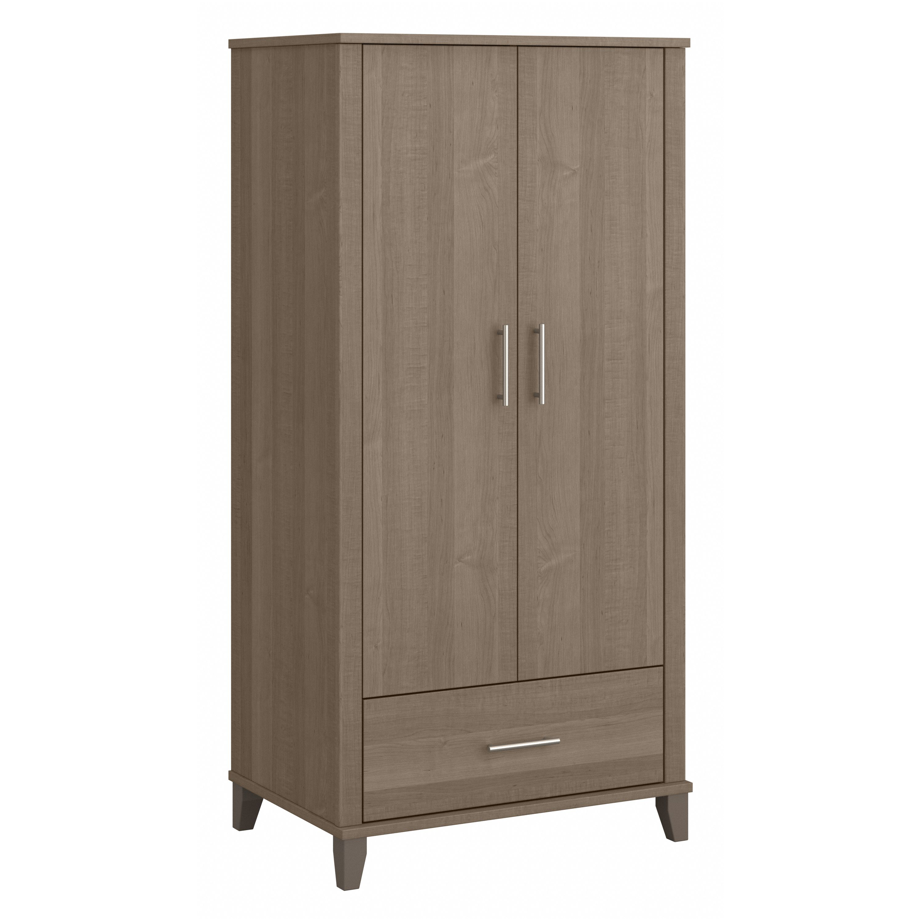 Shop Bush Furniture Somerset Tall Entryway Cabinet with Doors and Drawer 02 STS166AGK-Z1 #color_ash gray