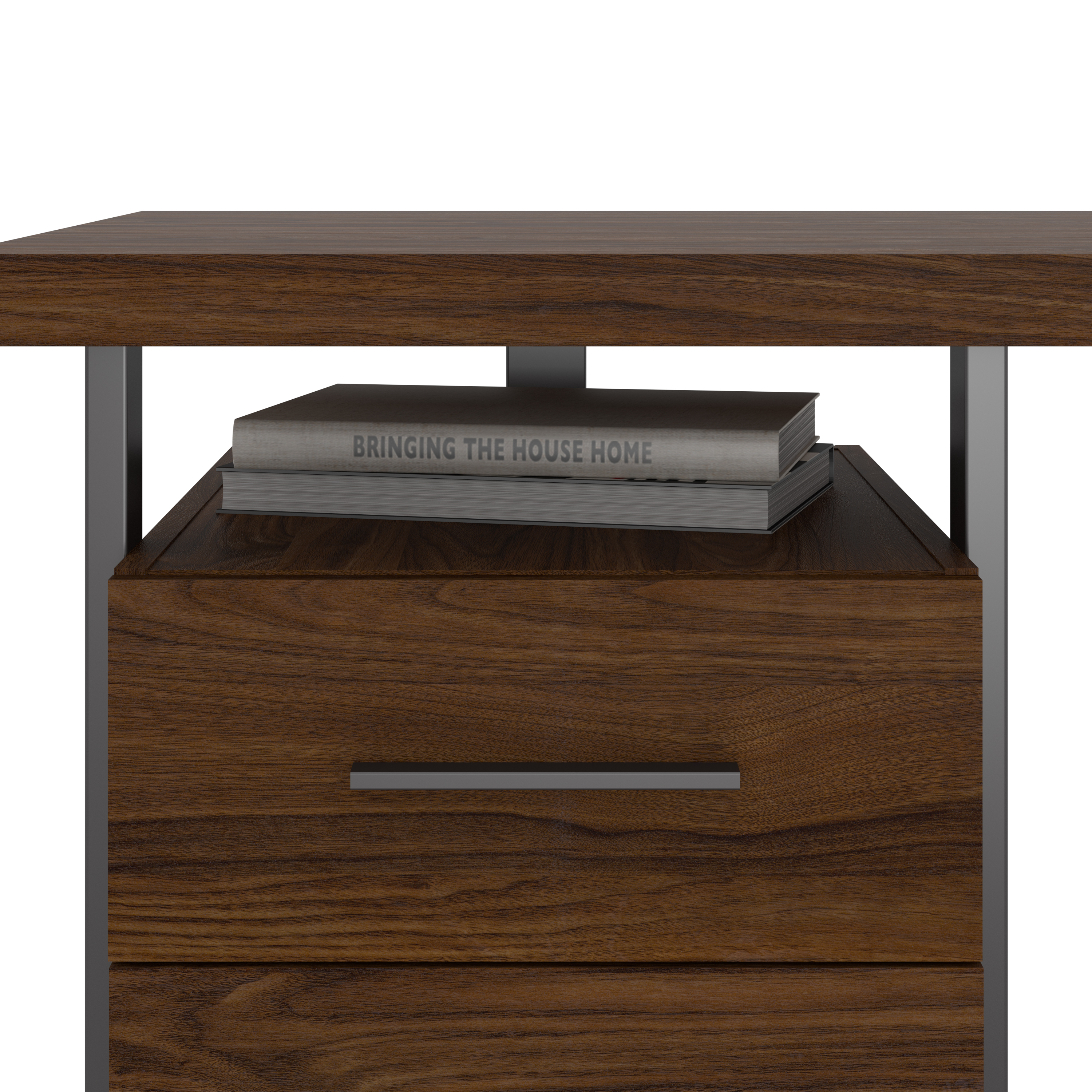 Shop Bush Furniture Architect 60W L Shaped Desk with Lateral File Cabinet 03 ACT004MW #color_modern walnut