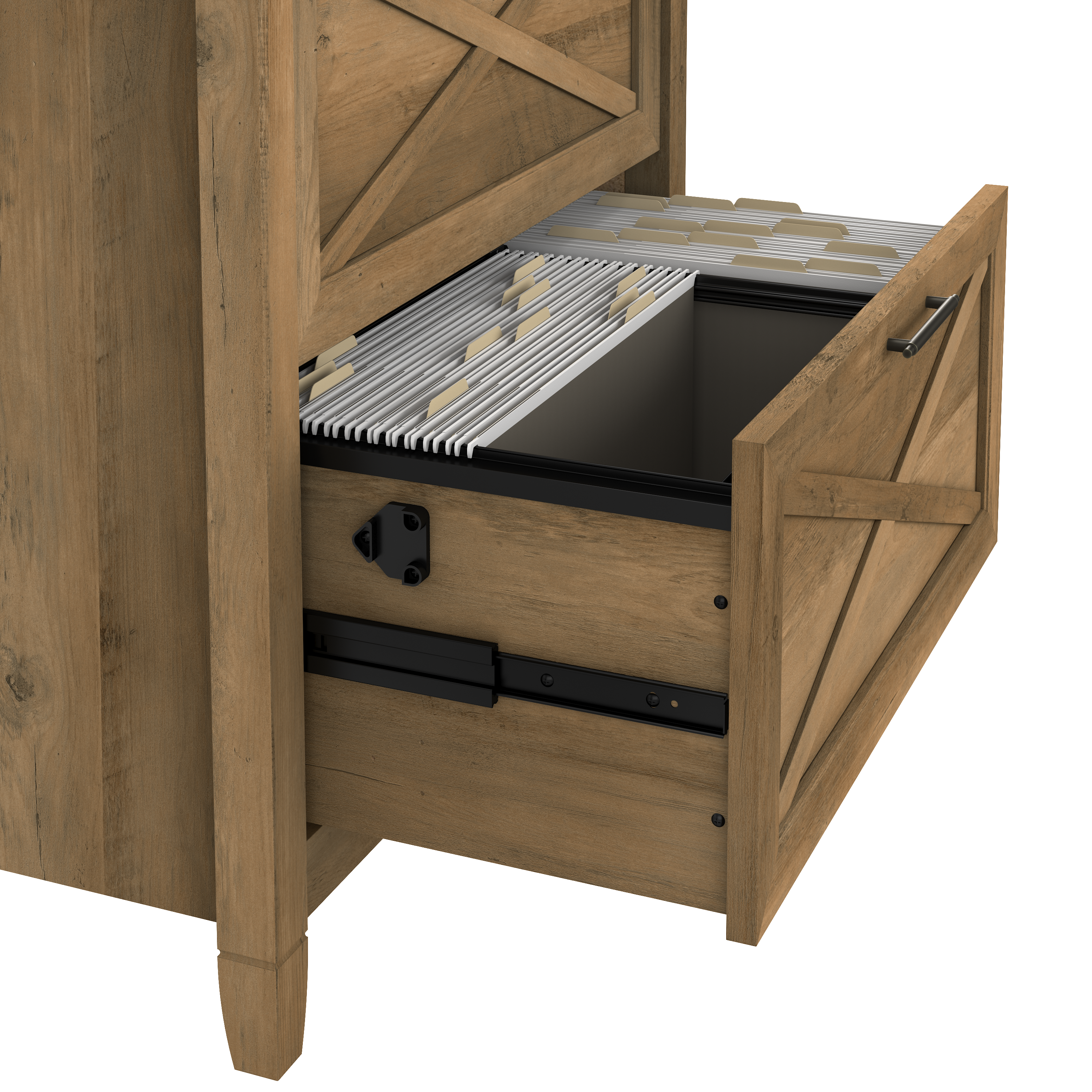 Shop Bush Furniture Key West 54W Computer Desk with Storage and 2 Drawer Lateral File Cabinet 04 KWS008RCP #color_reclaimed pine
