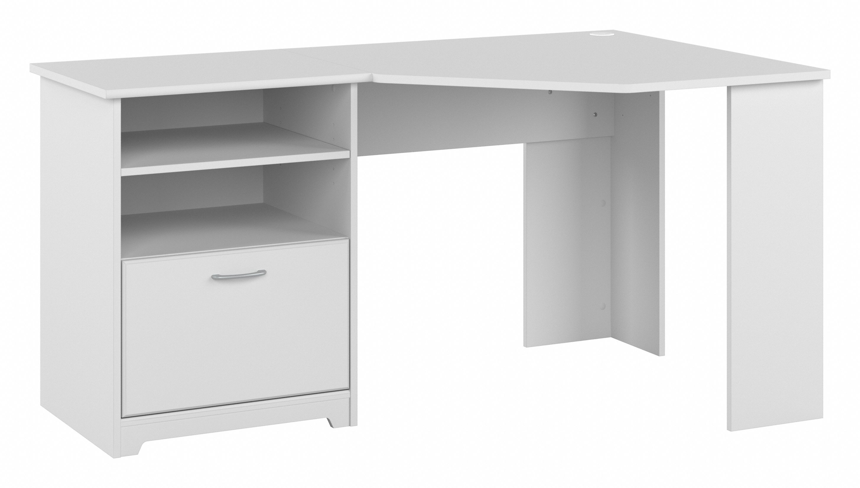 Shop Bush Furniture Cabot 60W Corner Desk with Storage 02 WC31915K #color_white