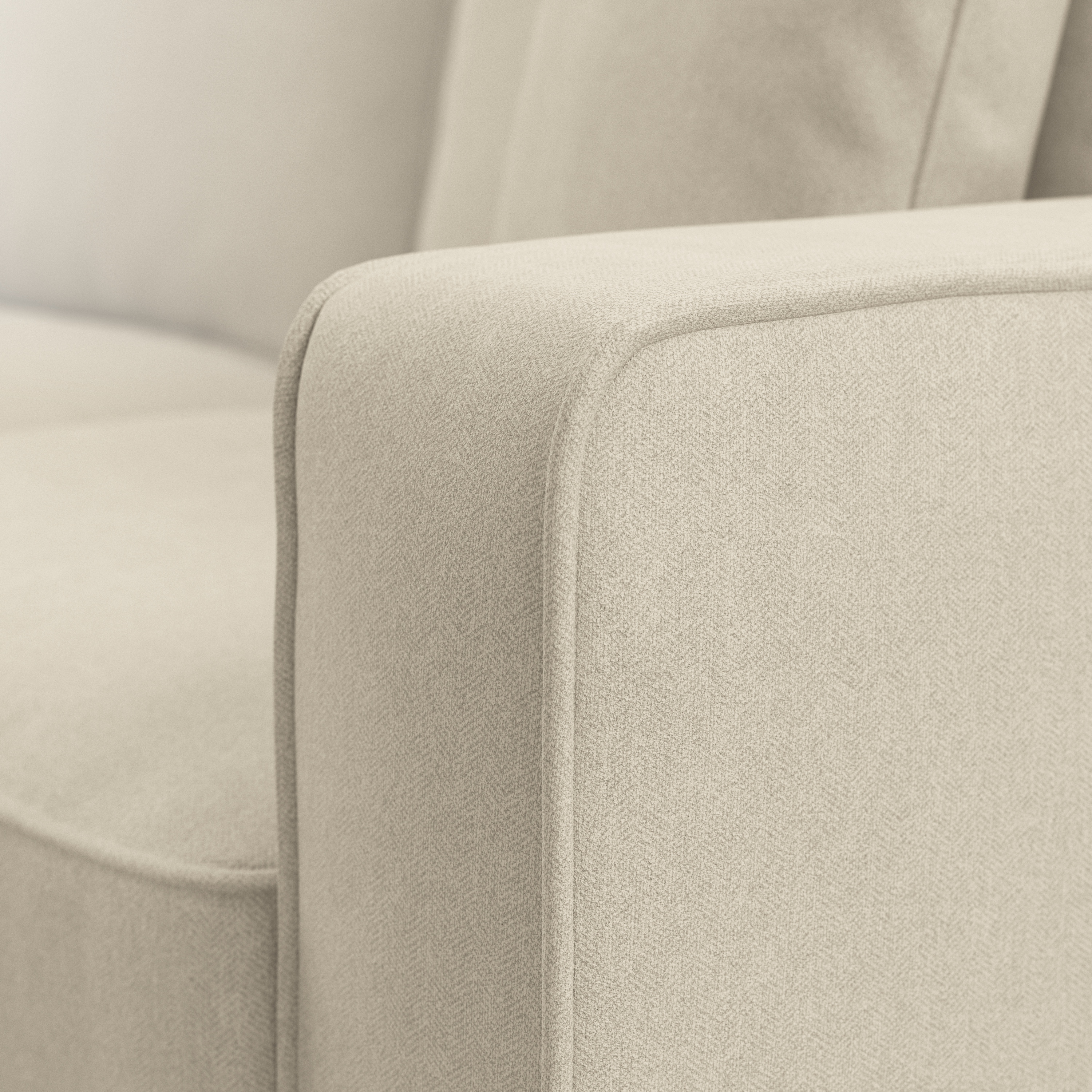 Shop Bush Furniture Stockton Accent Chair with Ottoman Set 05 SKT010CRH #color_cream herringbone fabric