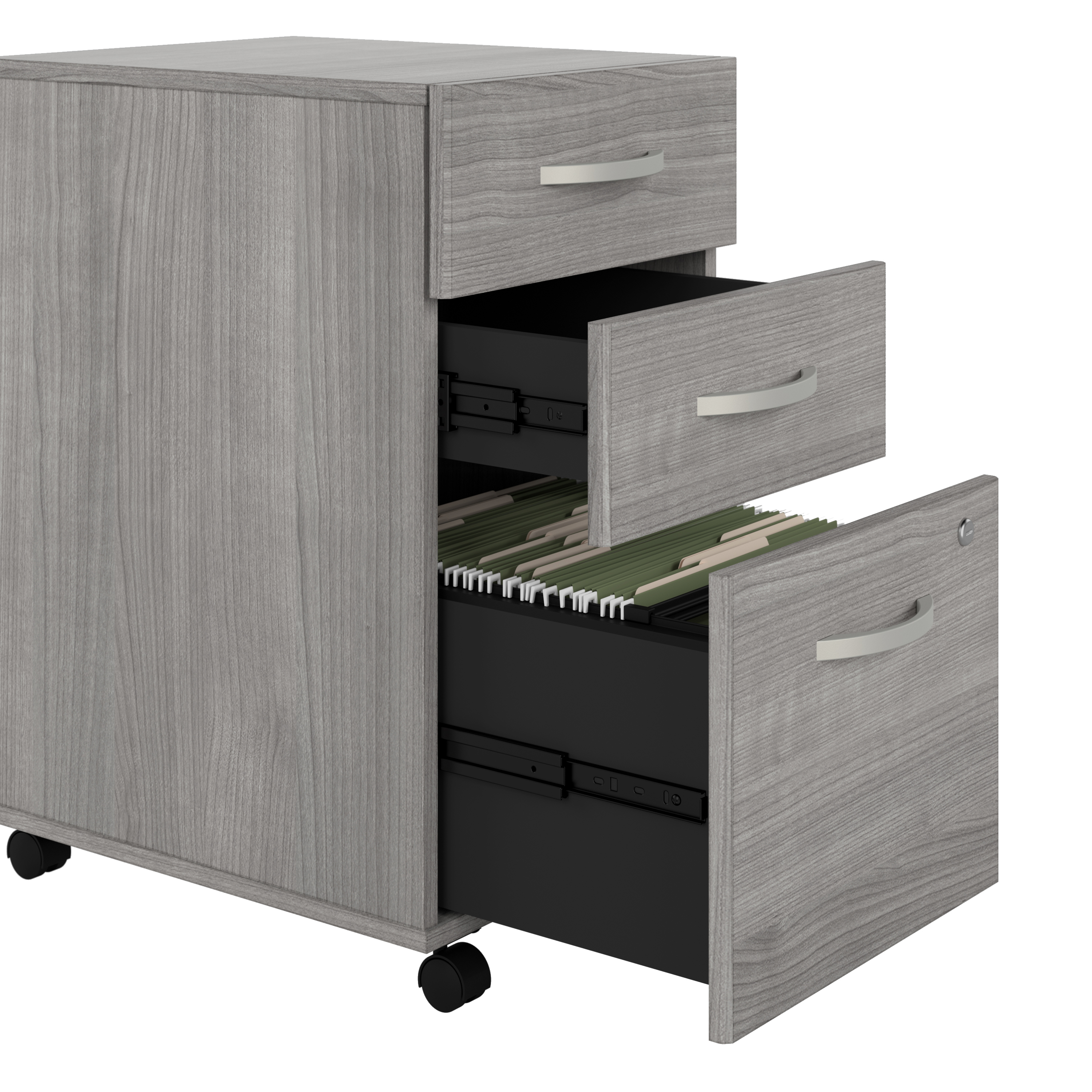 Shop Bush Business Furniture Studio C 72W x 36D U Shaped Desk with Hutch and Mobile File Cabinet 03 STC003PGSU #color_platinum gray