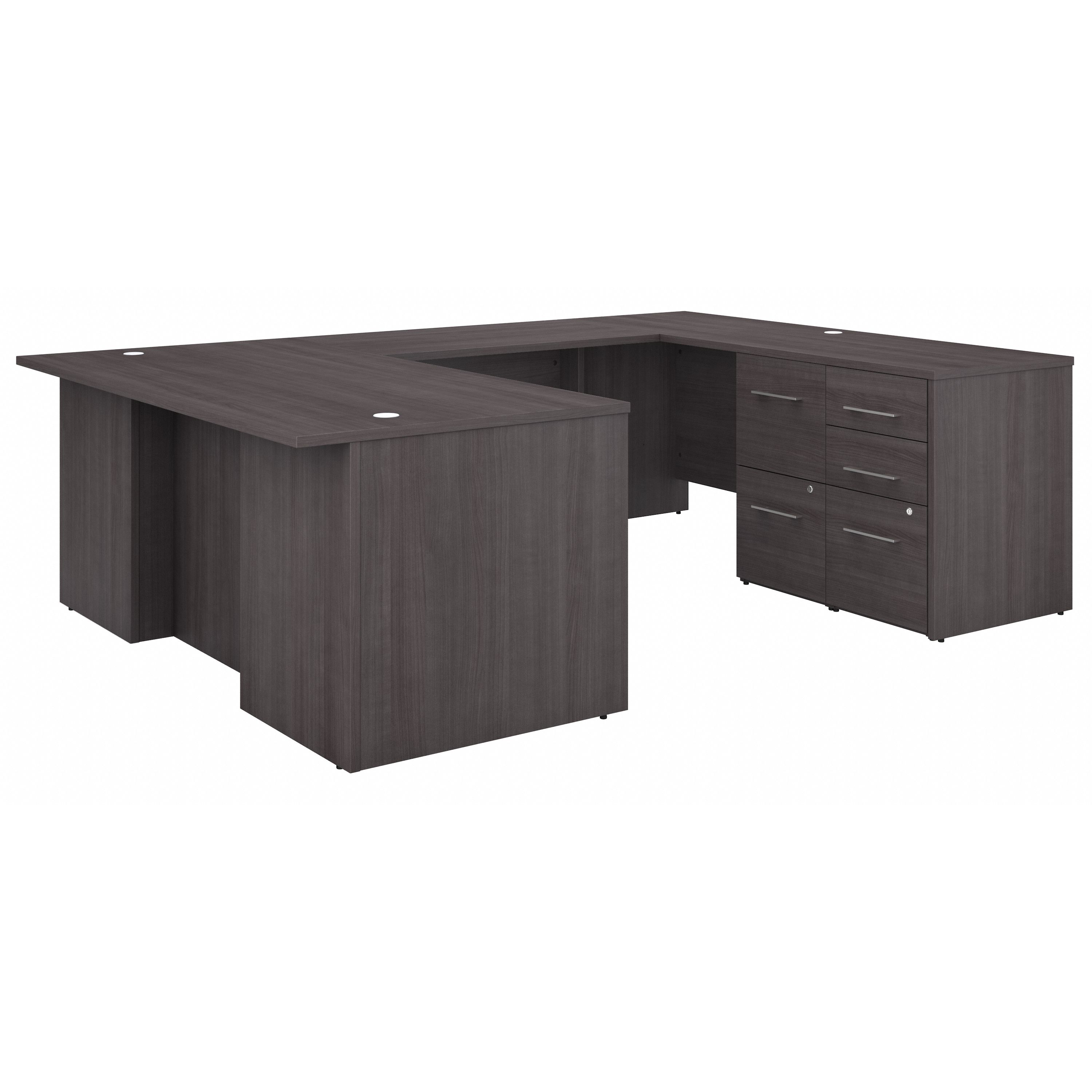 Shop Bush Business Furniture Office 500 72W U Shaped Executive Desk with Drawers 02 OF5002SGSU #color_storm gray