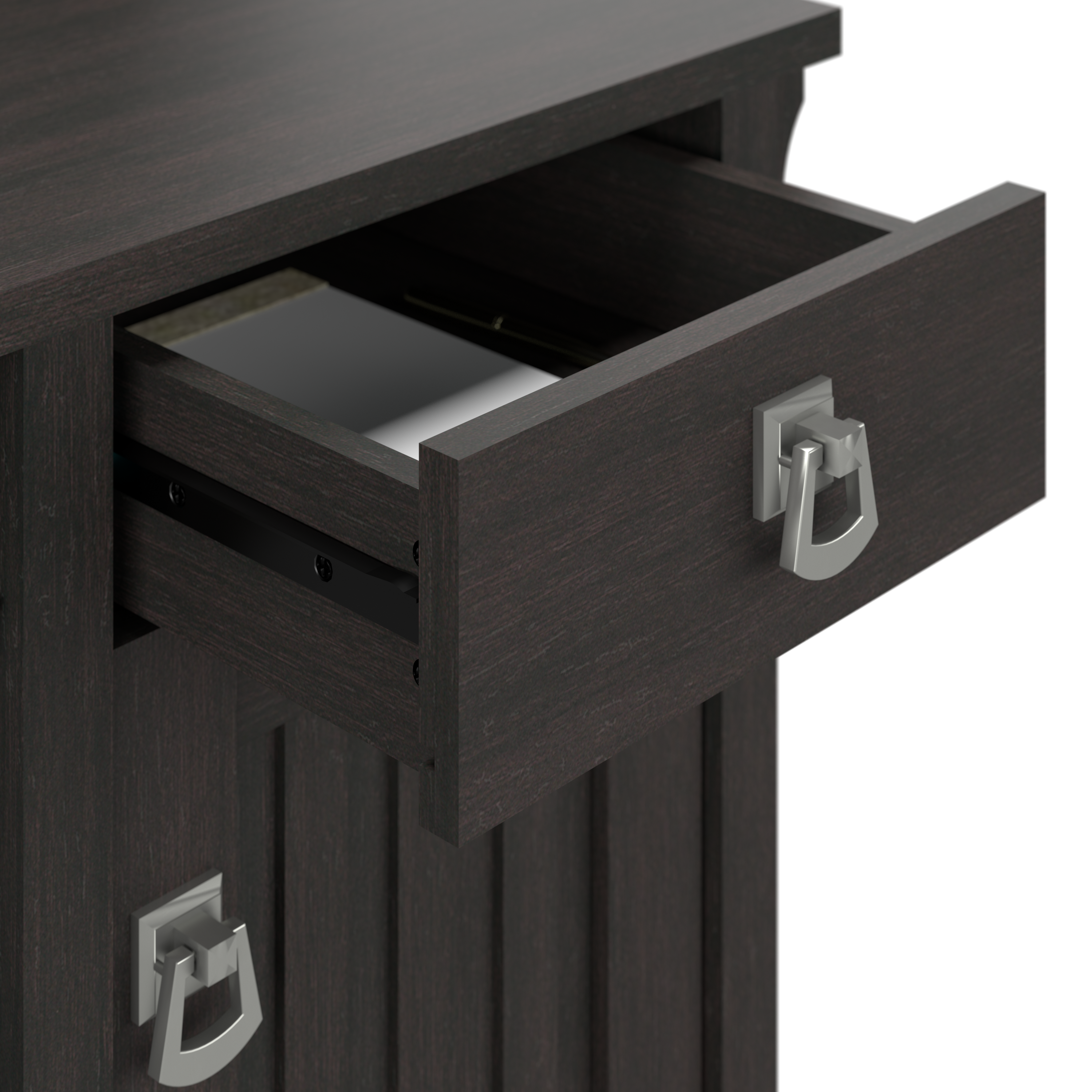 Shop Bush Furniture Salinas 60W L Shaped Desk with Lateral File Cabinet and 5 Shelf Bookcase 03 SAL003VB #color_vintage black
