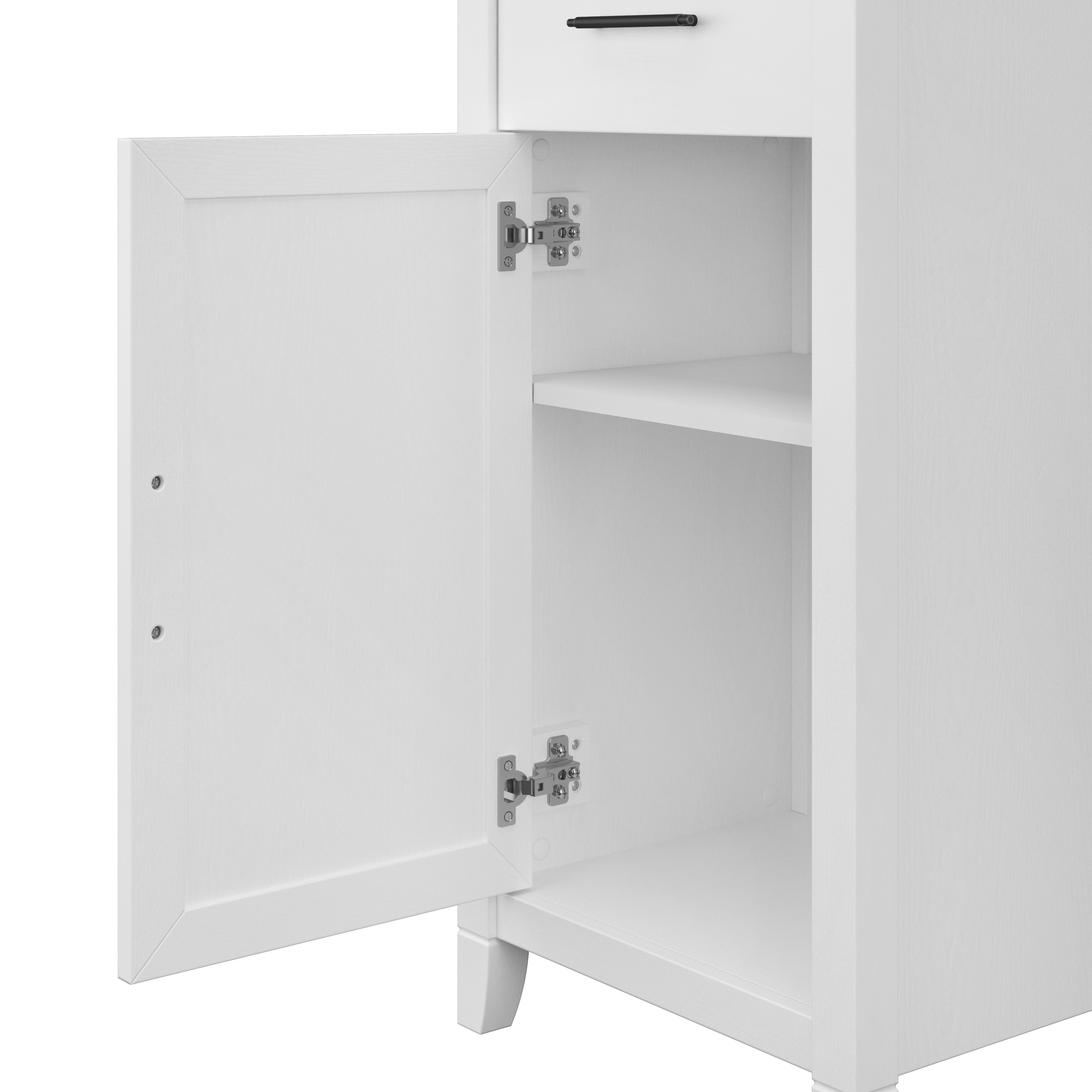 Shop Bush Furniture Key West Tall Bathroom Storage Cabinet 03 KWS168WAS-03 #color_white ash