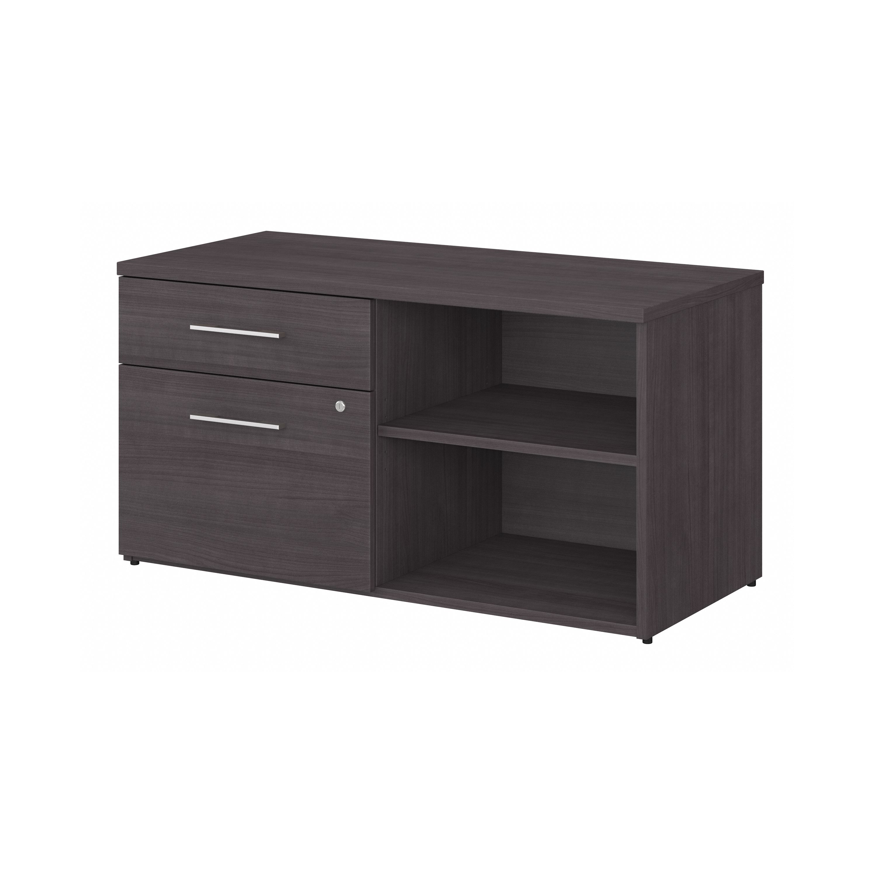 Shop Bush Business Furniture Office 500 Low Storage Cabinet with Drawers and Shelves 02 OFS145SG #color_storm gray