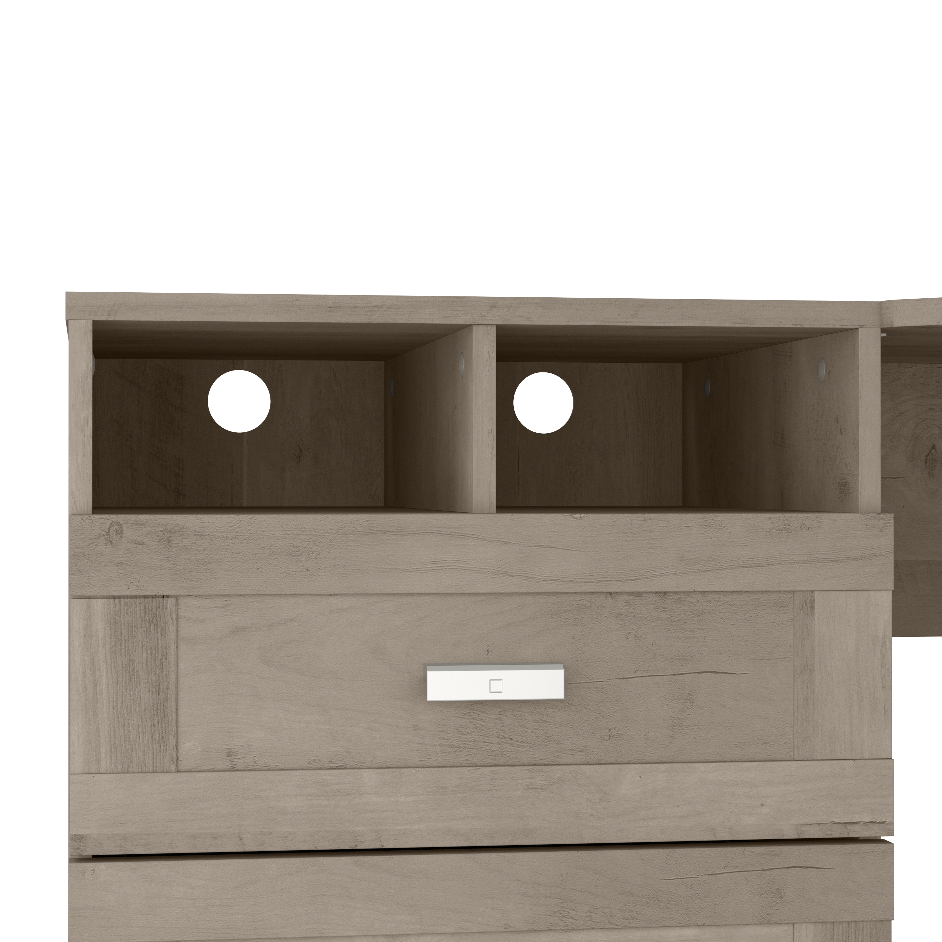 Shop Bush Furniture Wheaton 60W Reversible Corner Desk with Storage 03 MY72213-03 #color_driftwood gray