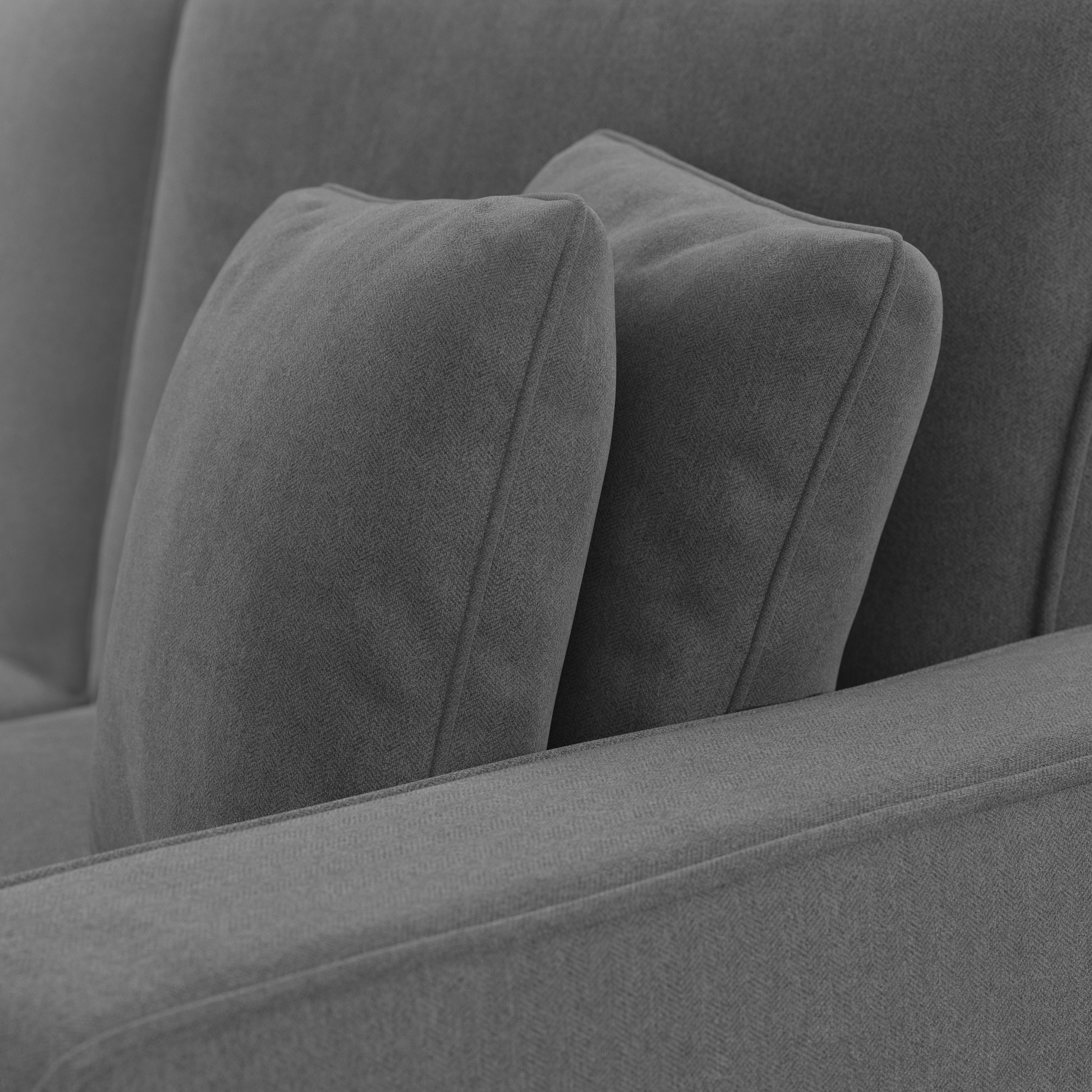 Shop Bush Furniture Stockton 85W Sofa 03 SNJ85SCGH-03K #color_charcoal gray herringbone fabr