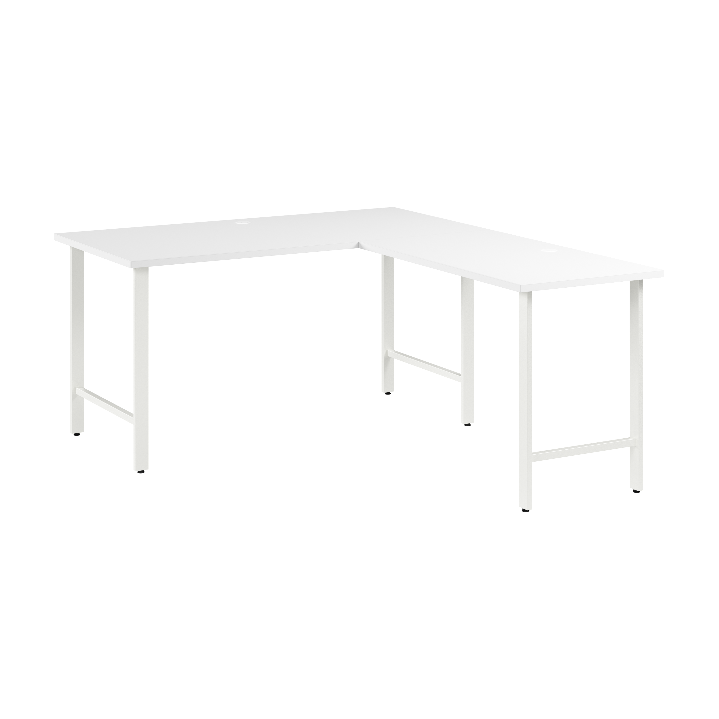 Shop Bush Business Furniture Hustle 60W x 30D L Shaped Computer Desk with Metal Legs 02 HUS003WH #color_white