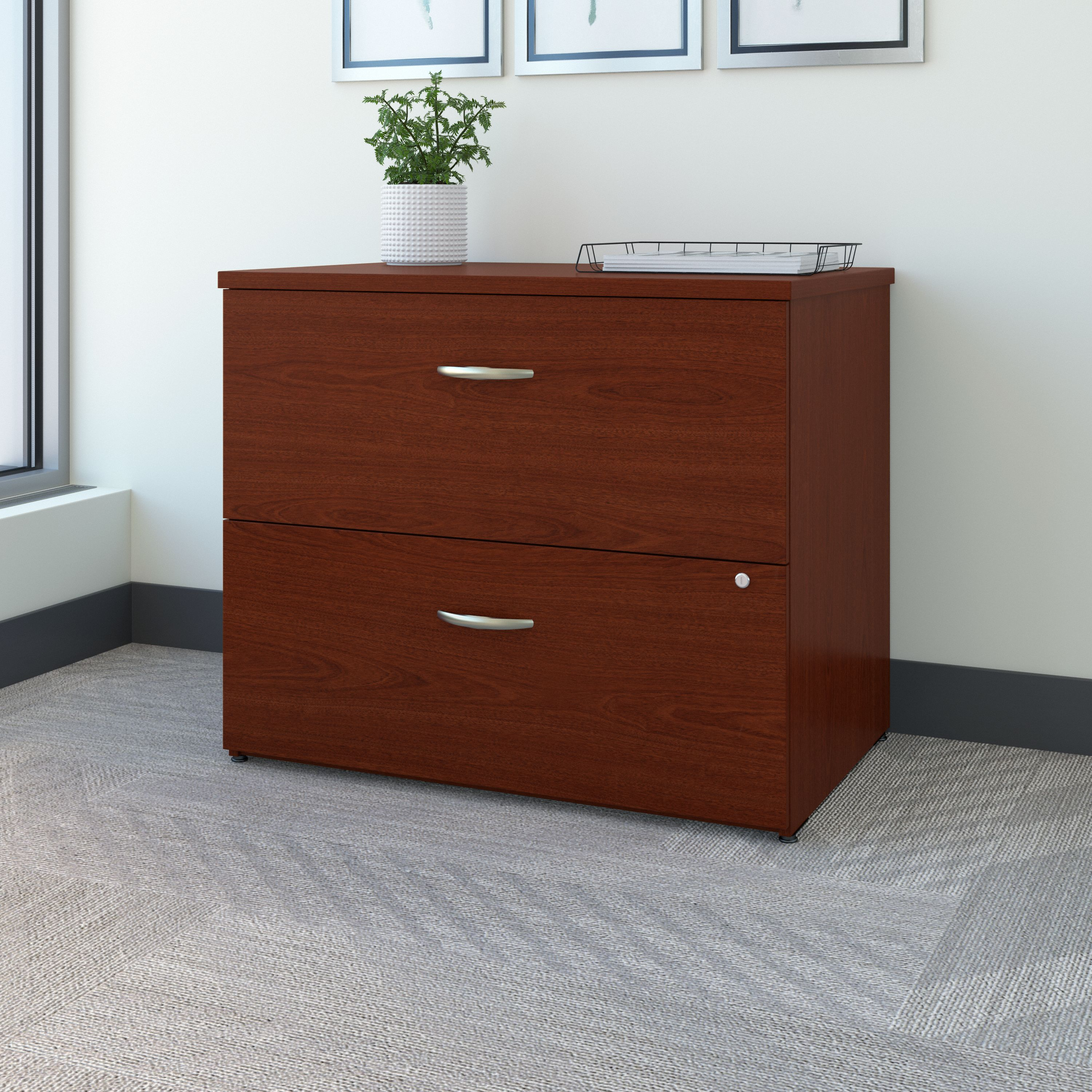 Shop Bush Business Furniture Series C Lateral File Cabinet 01 WC36754CSU #color_mahogany