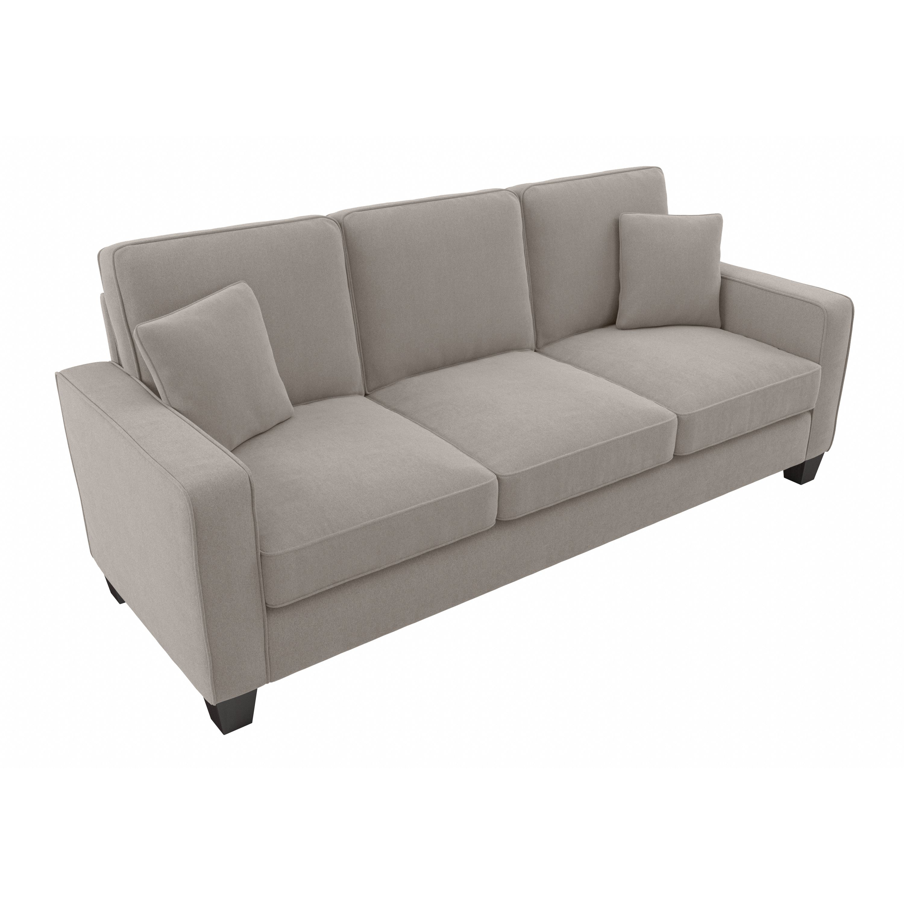 Shop Bush Furniture Stockton 85W Sofa 02 SNJ85SBGH-03K #color_beige herringbone fabric