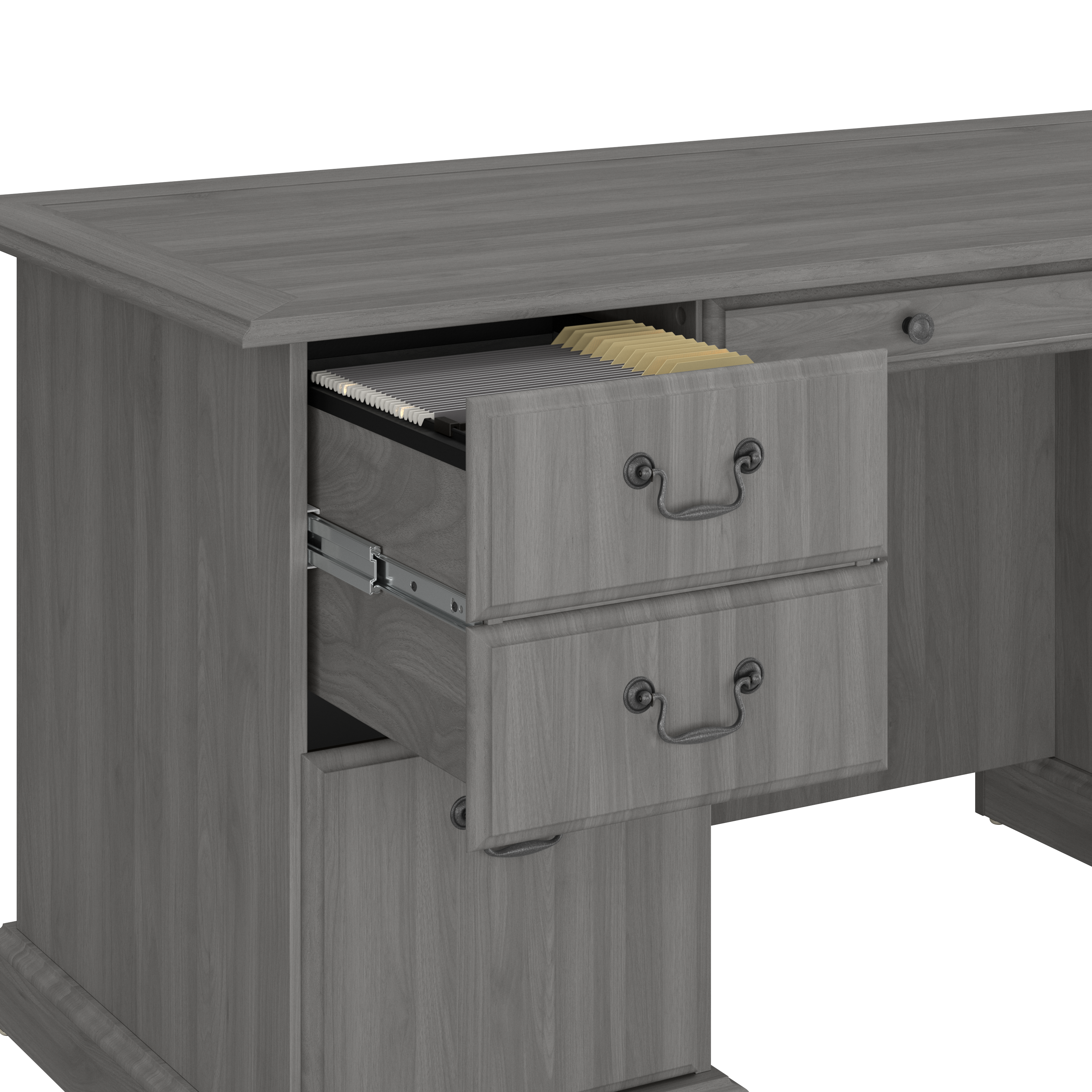 Shop Bush Furniture Saratoga Executive Desk with Drawers 03 EX45866-03K #color_modern gray