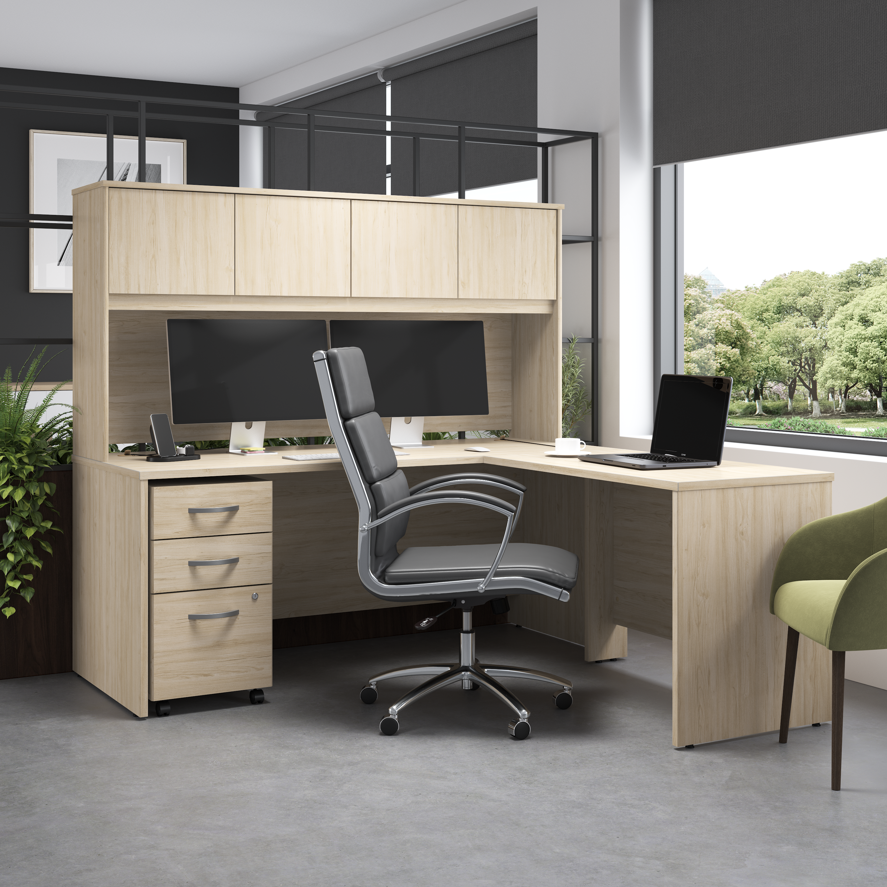 Shop Bush Business Furniture Studio C 3 Drawer Mobile File Cabinet 08 SCF216NESU #color_natural elm